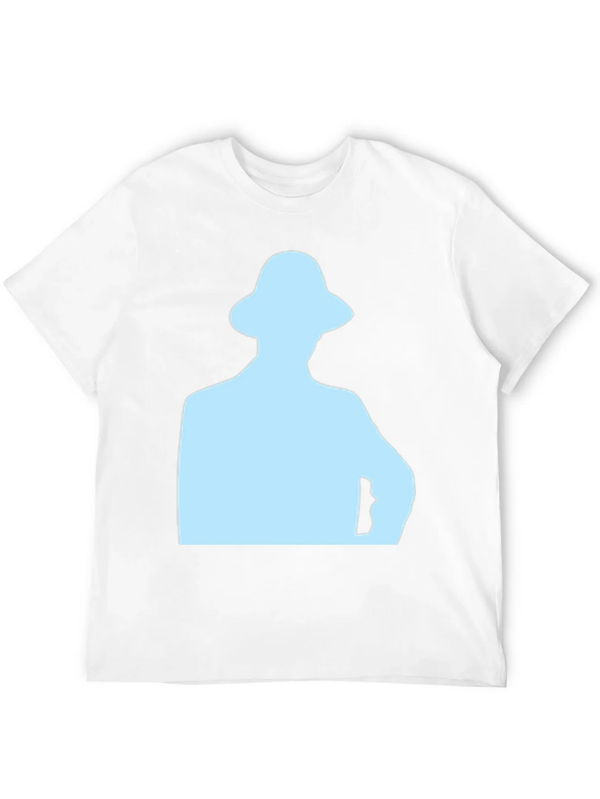 Mens Black T-Shirt with Light Blue Silhouette product image 10