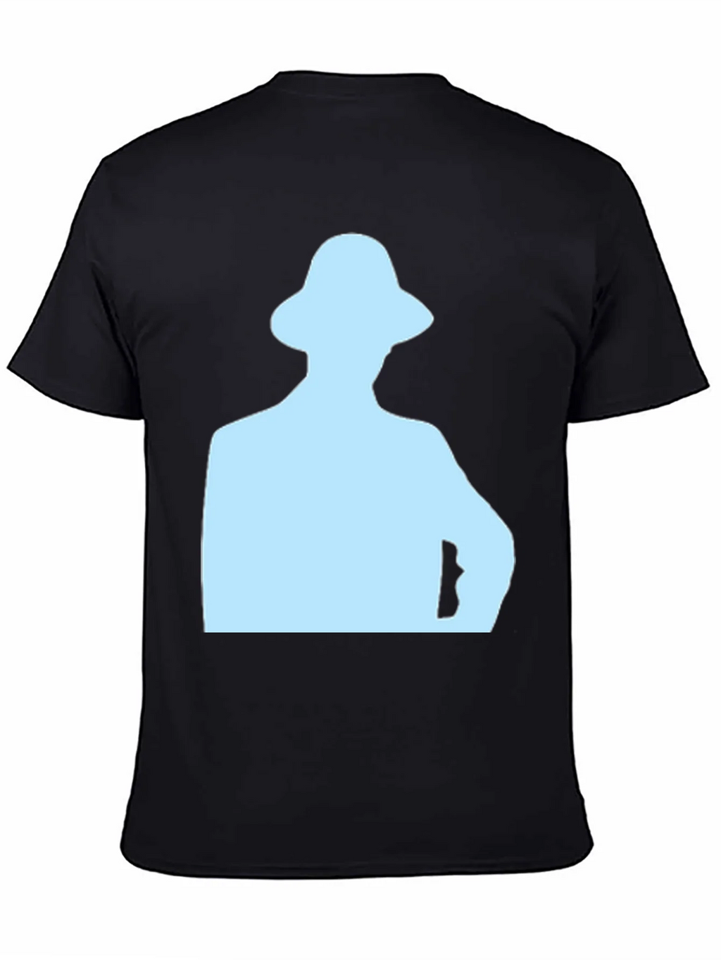 Mens Black T-Shirt with Light Blue Silhouette product image 4
