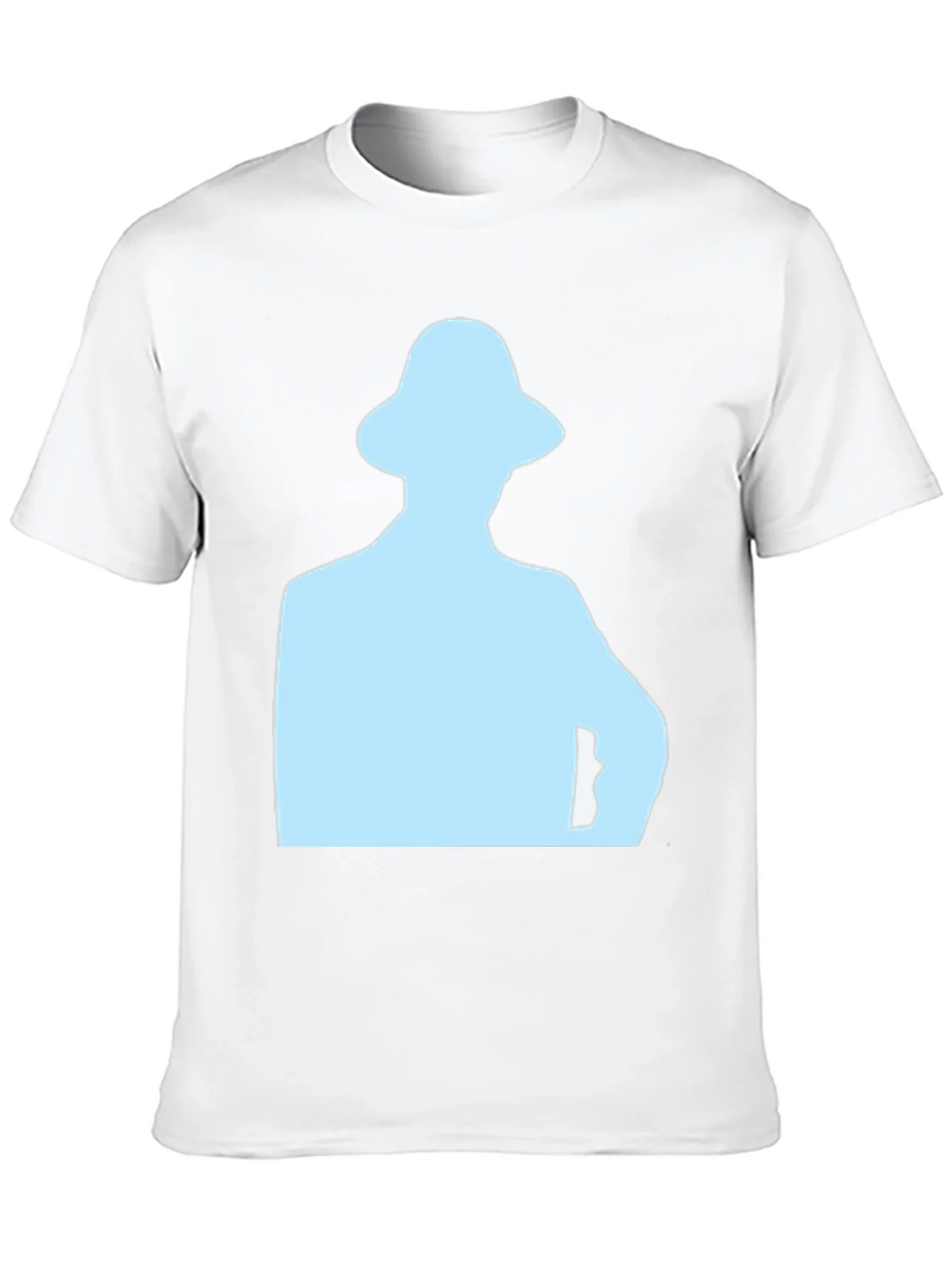 Mens Black T-Shirt with Light Blue Silhouette product image 9