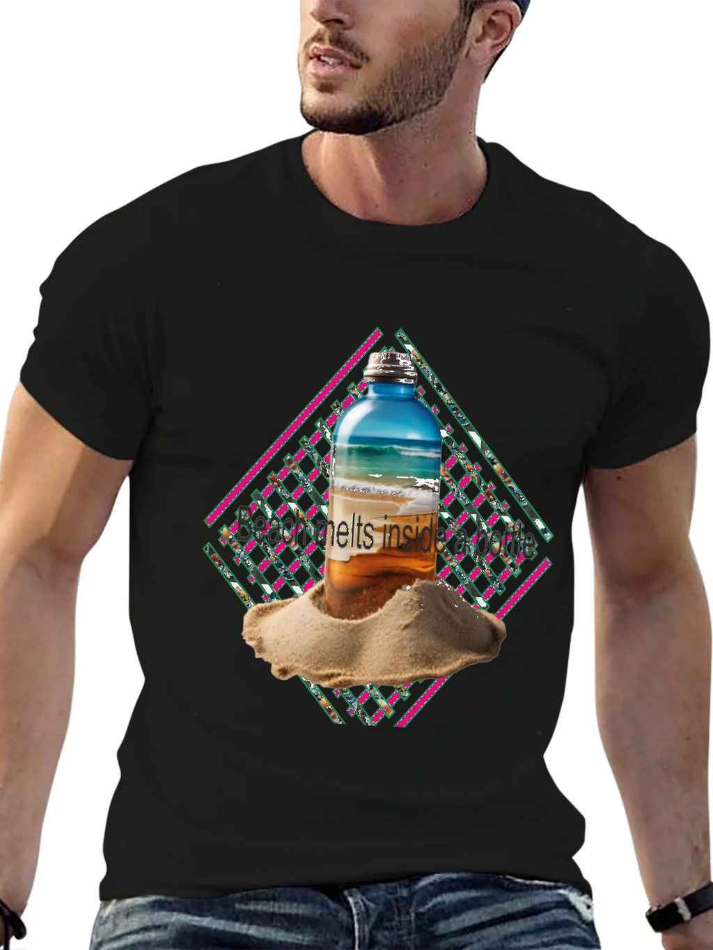 Beach Bottle Graphic Tee - Cool Summer Vibes product image 6