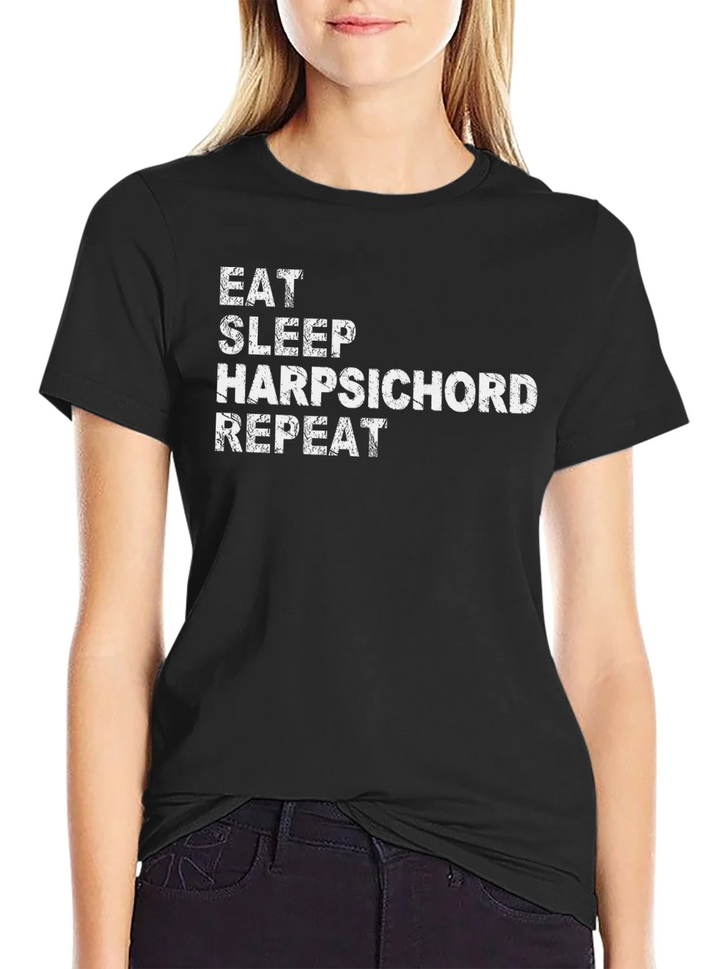 Eat Sleep Harpsichord Repeat - Novelty Graphic T-Shirt product image 2