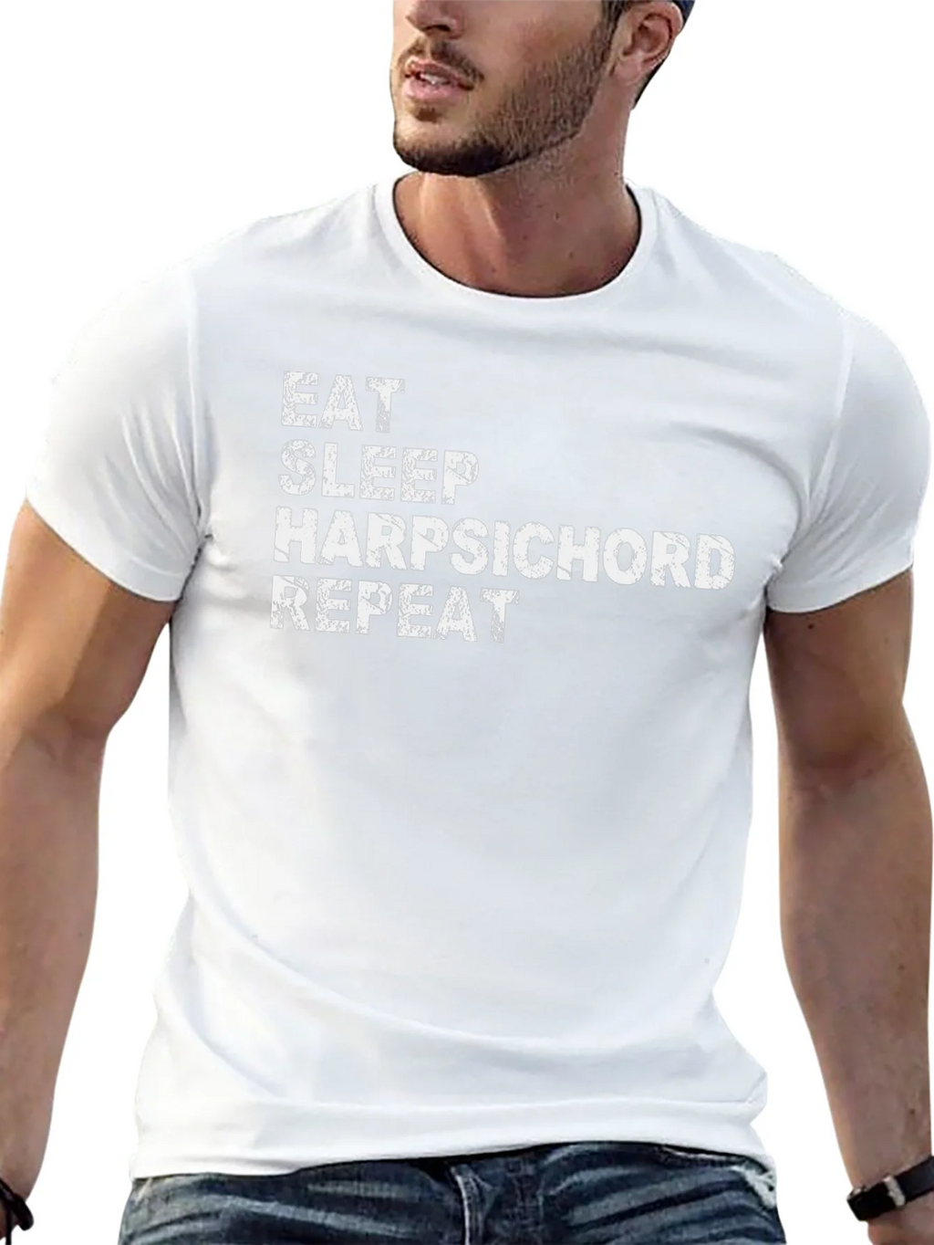 Eat Sleep Harpsichord Repeat - Novelty Graphic T-Shirt product image 12