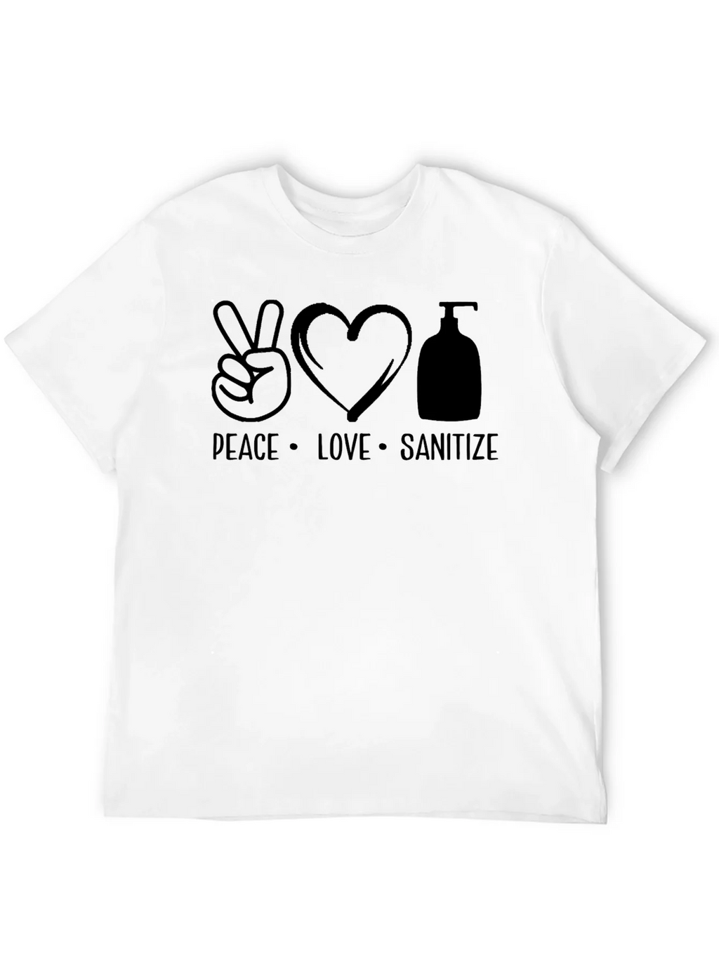 Peace Love Sanitize Black T-Shirt product image 11