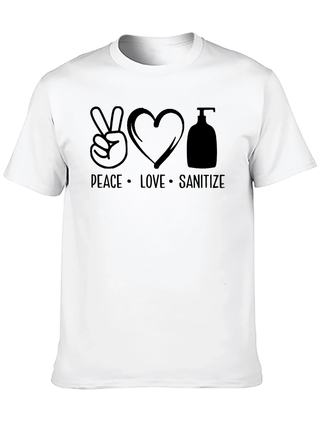 Peace Love Sanitize Black T-Shirt product image 9