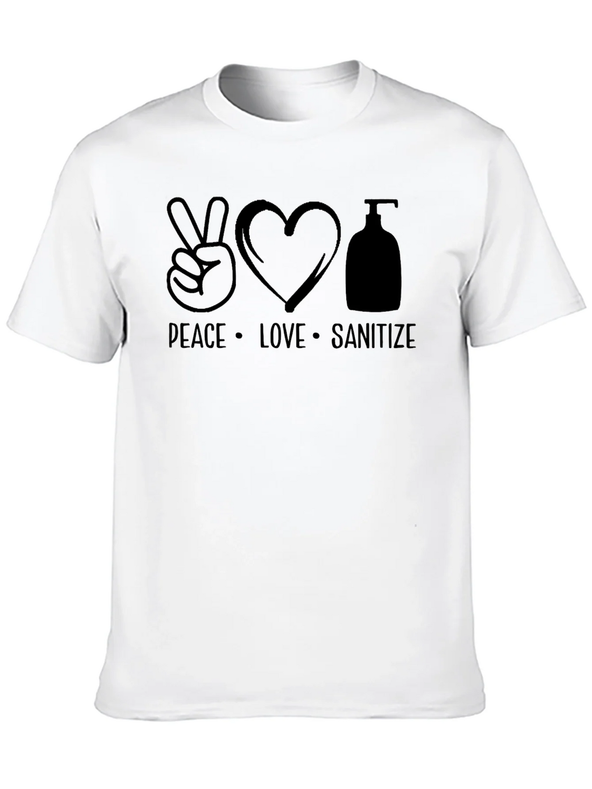 Peace Love Sanitize Black T-Shirt product image 9