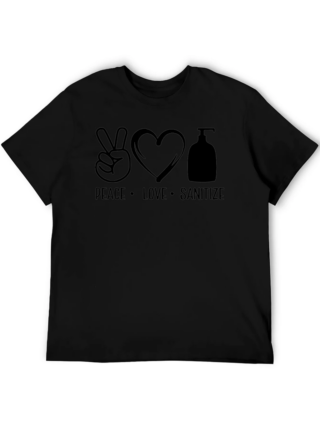 Peace Love Sanitize Black T-Shirt product image 5