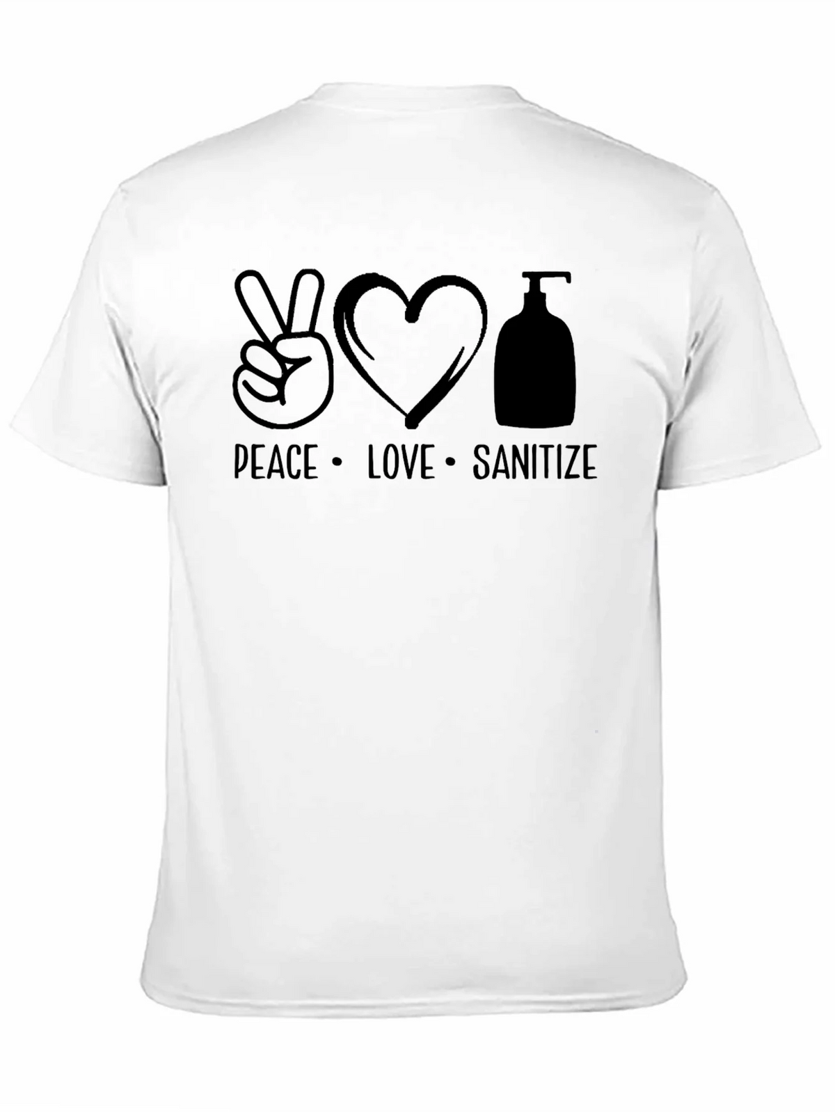 Peace Love Sanitize Black T-Shirt product image 10