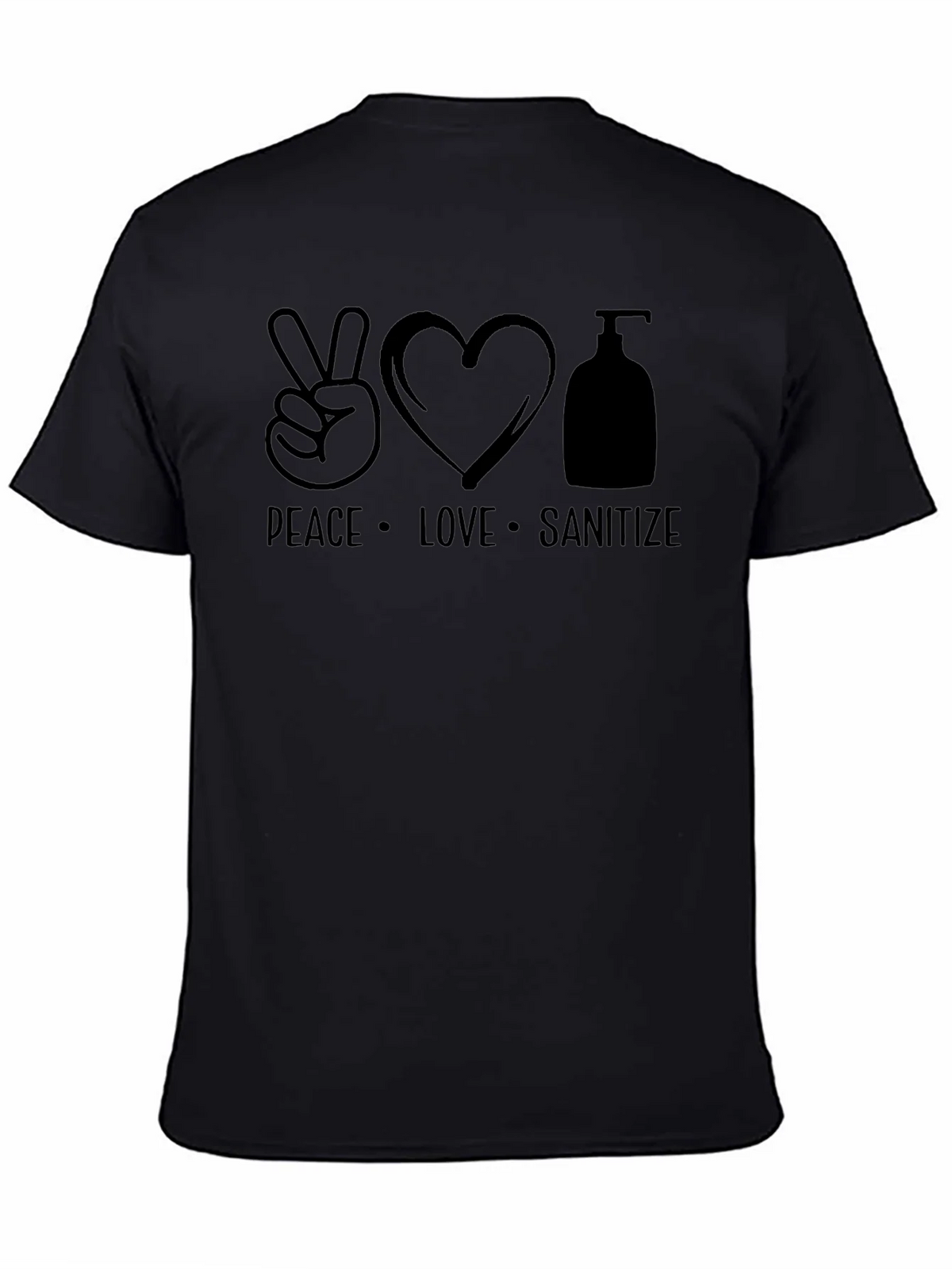 Peace Love Sanitize Black T-Shirt product image 4