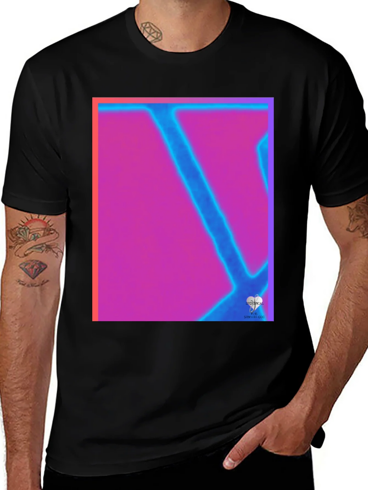 Abstract Neon Graphic Tee - Modern Art T-Shirt product image 1