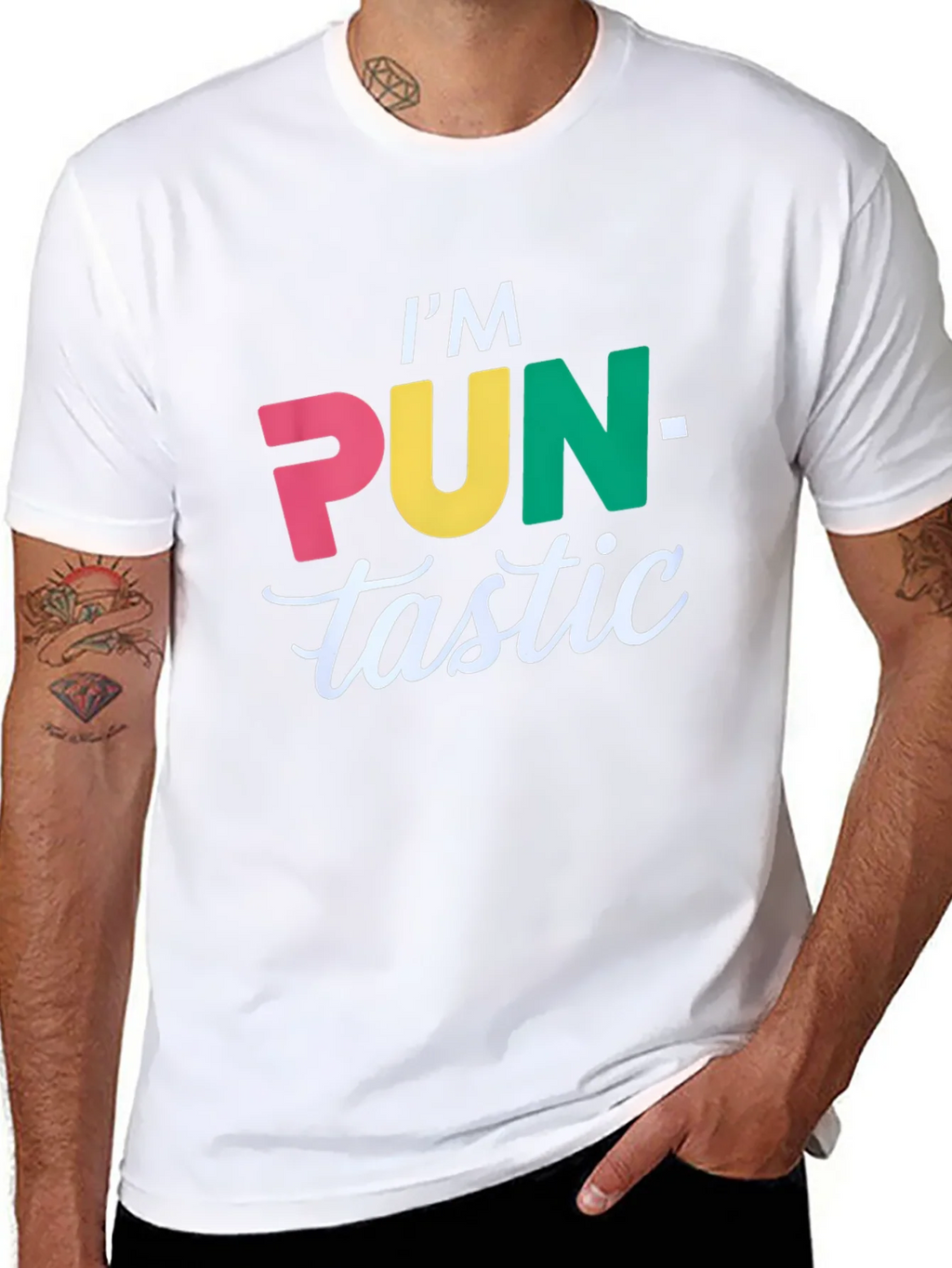 Pun-tastic Graphic T-Shirt - Black Cotton Tee product image 6