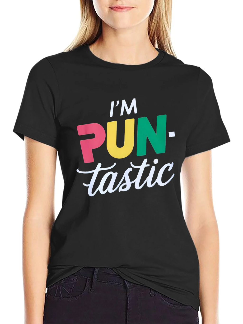 Pun-tastic Graphic T-Shirt - Black Cotton Tee product image 2