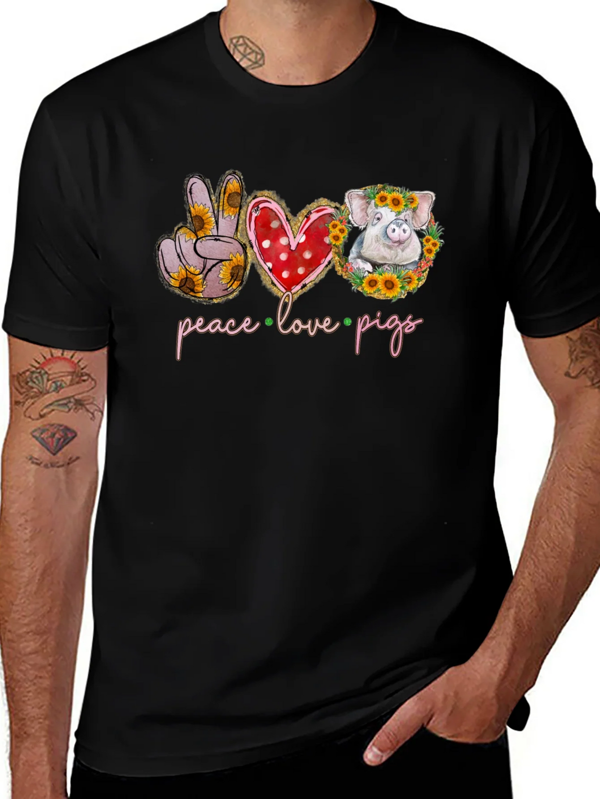 Peace Love Pigs Graphic Tee product image 1