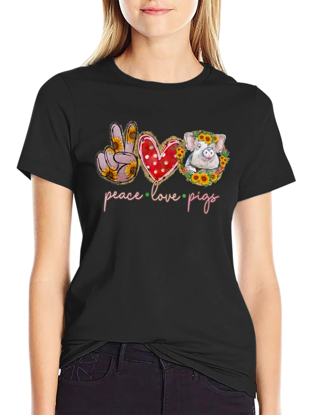 Peace Love Pigs Graphic Tee product image 2
