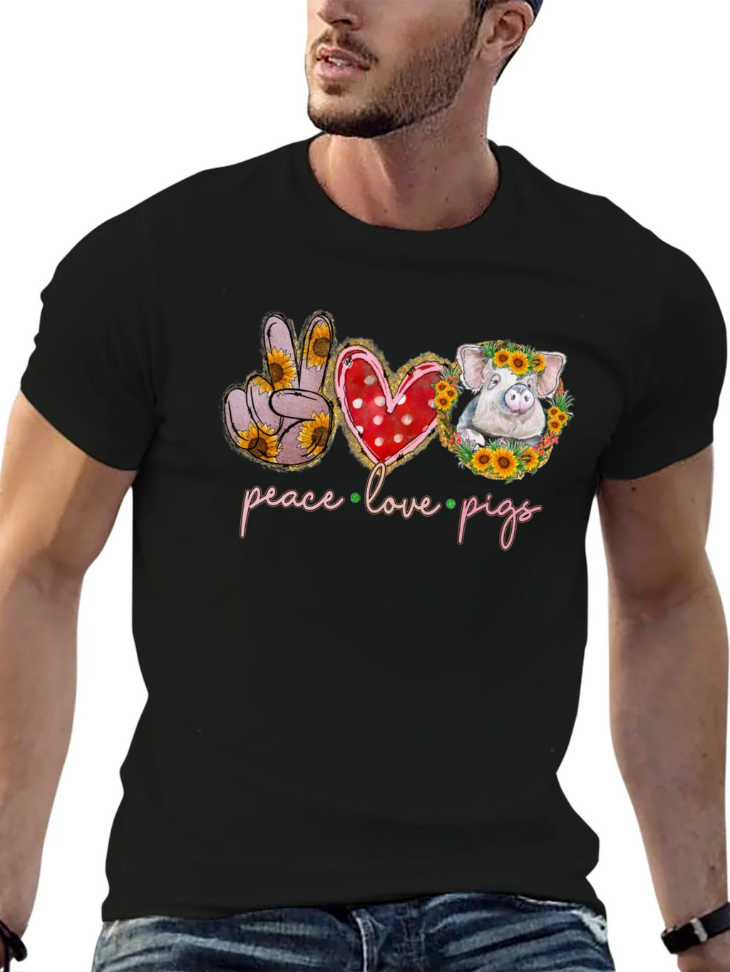 Peace Love Pigs Graphic Tee product image 6