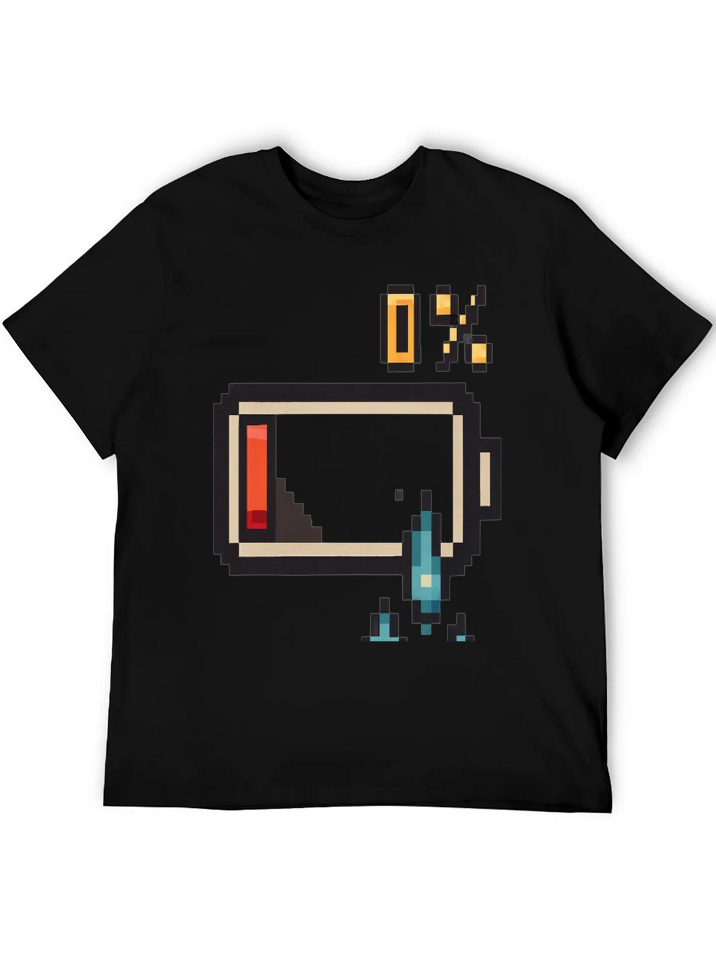 Pixel Battery Low Graphic Mens T-Shirt product image 5
