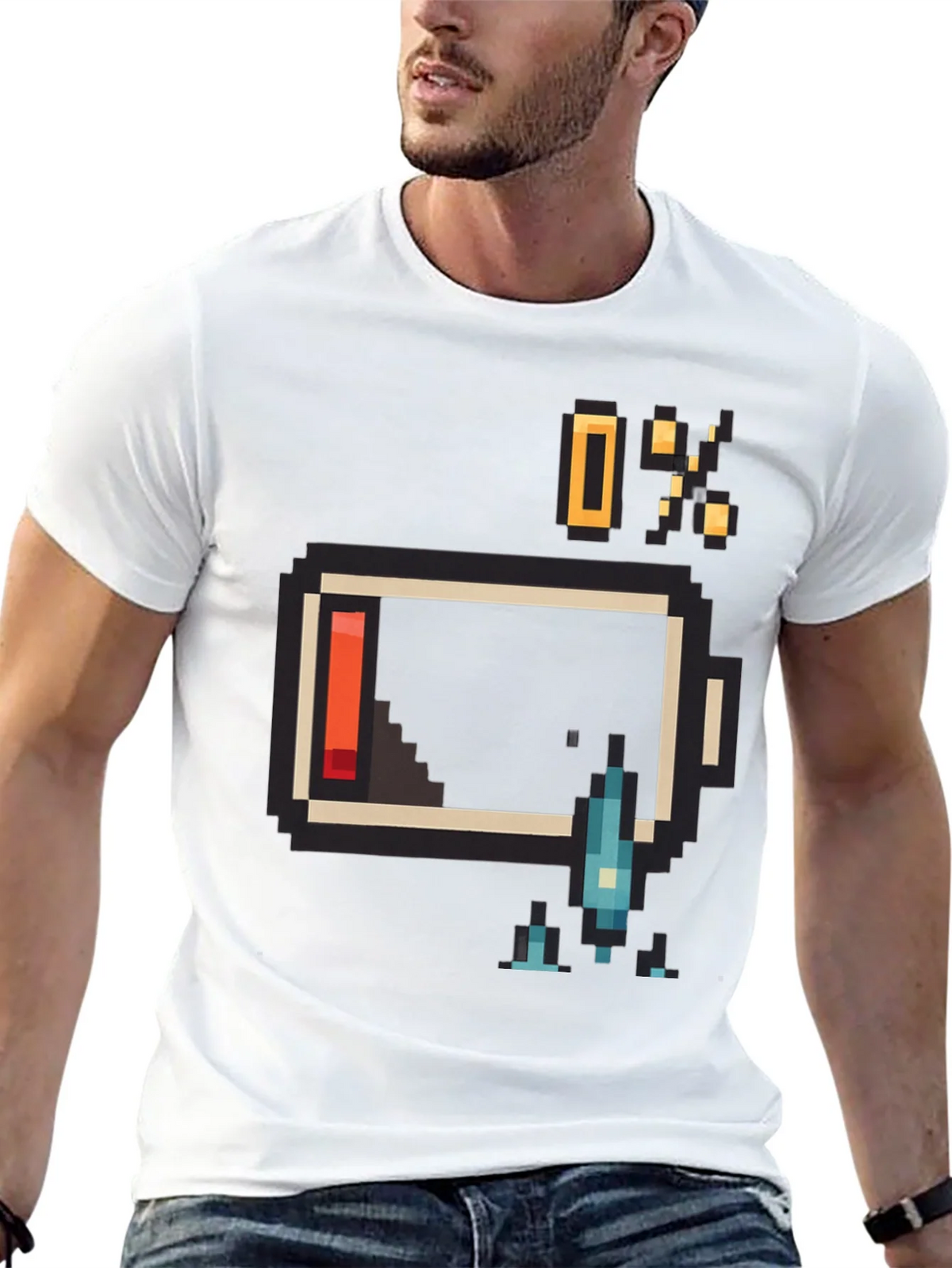 Pixel Battery Low Graphic Mens T-Shirt product image 12