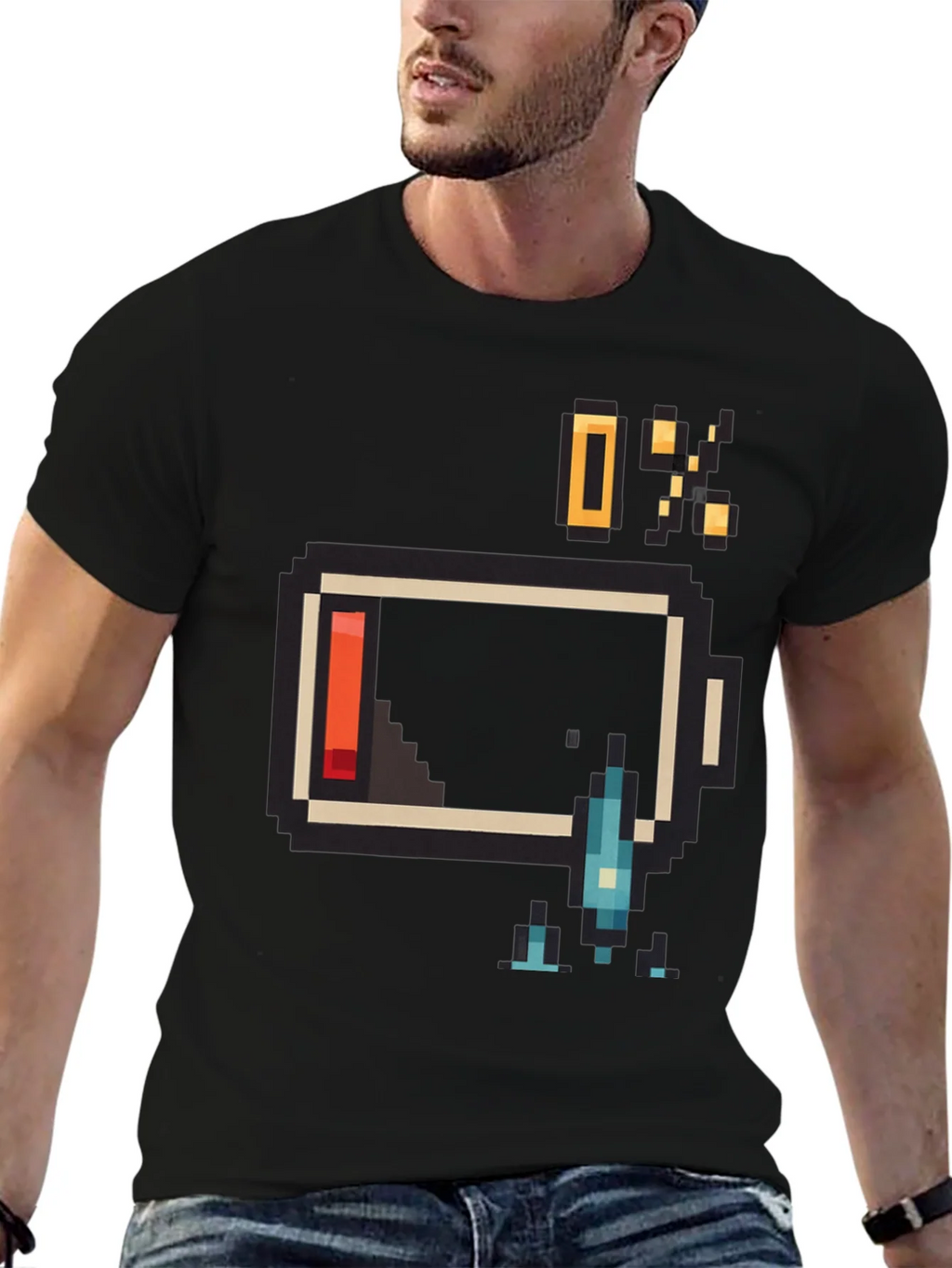 Pixel Battery Low Graphic Mens T-Shirt product image 6