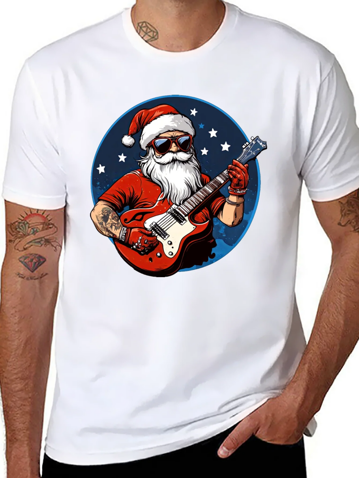 Rockin Santa Christmas T-Shirt product image 4