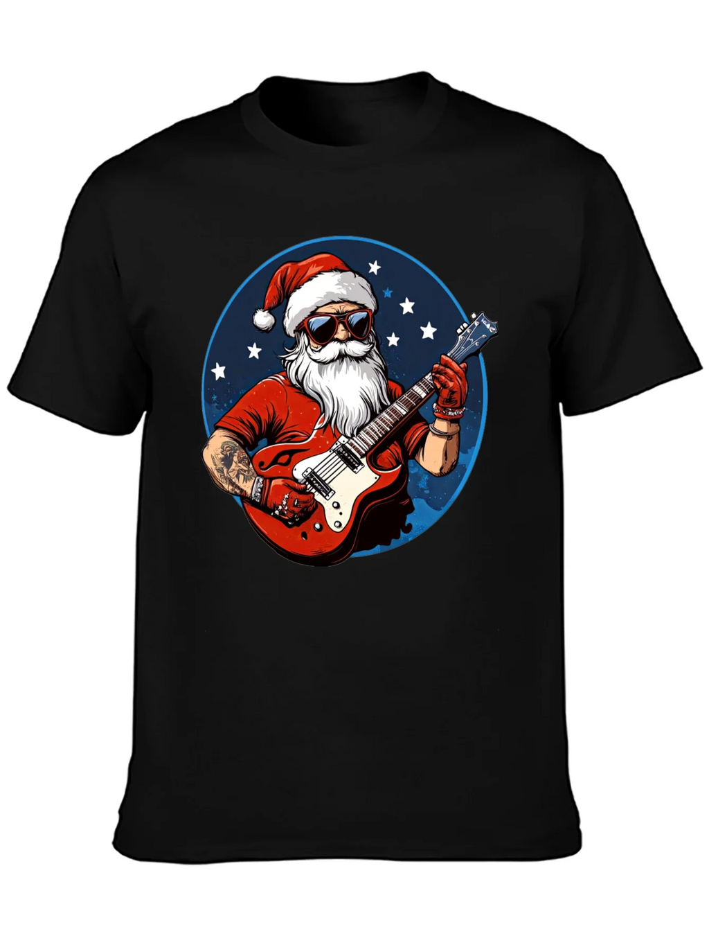Rockin Santa Christmas T-Shirt product image 1