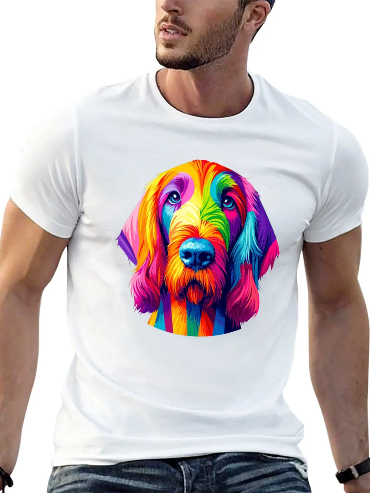 Rainbow Dog T-Shirt - Unique Colorful Graphic Tee product image 12