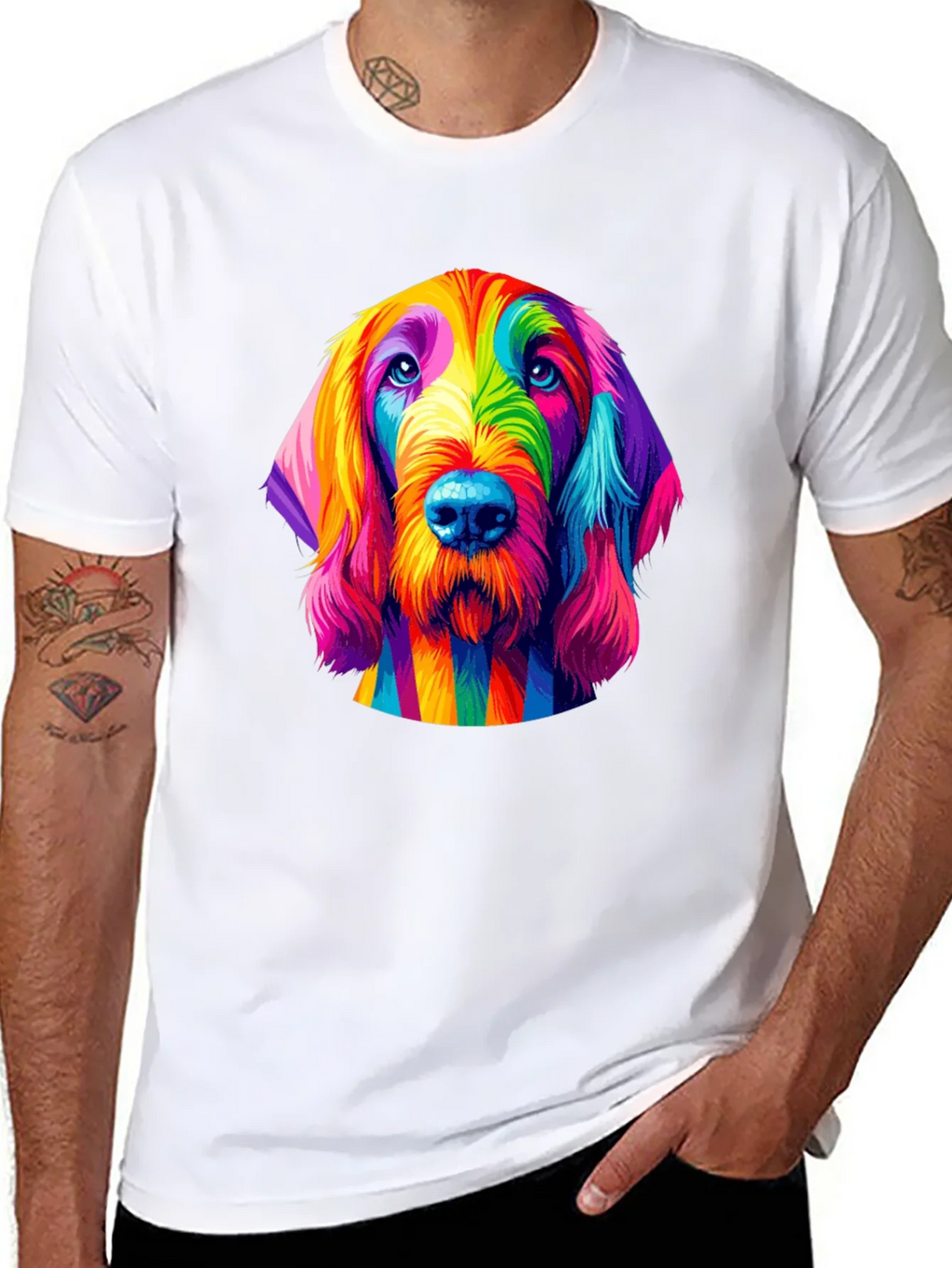 Rainbow Dog T-Shirt - Unique Colorful Graphic Tee product image 7