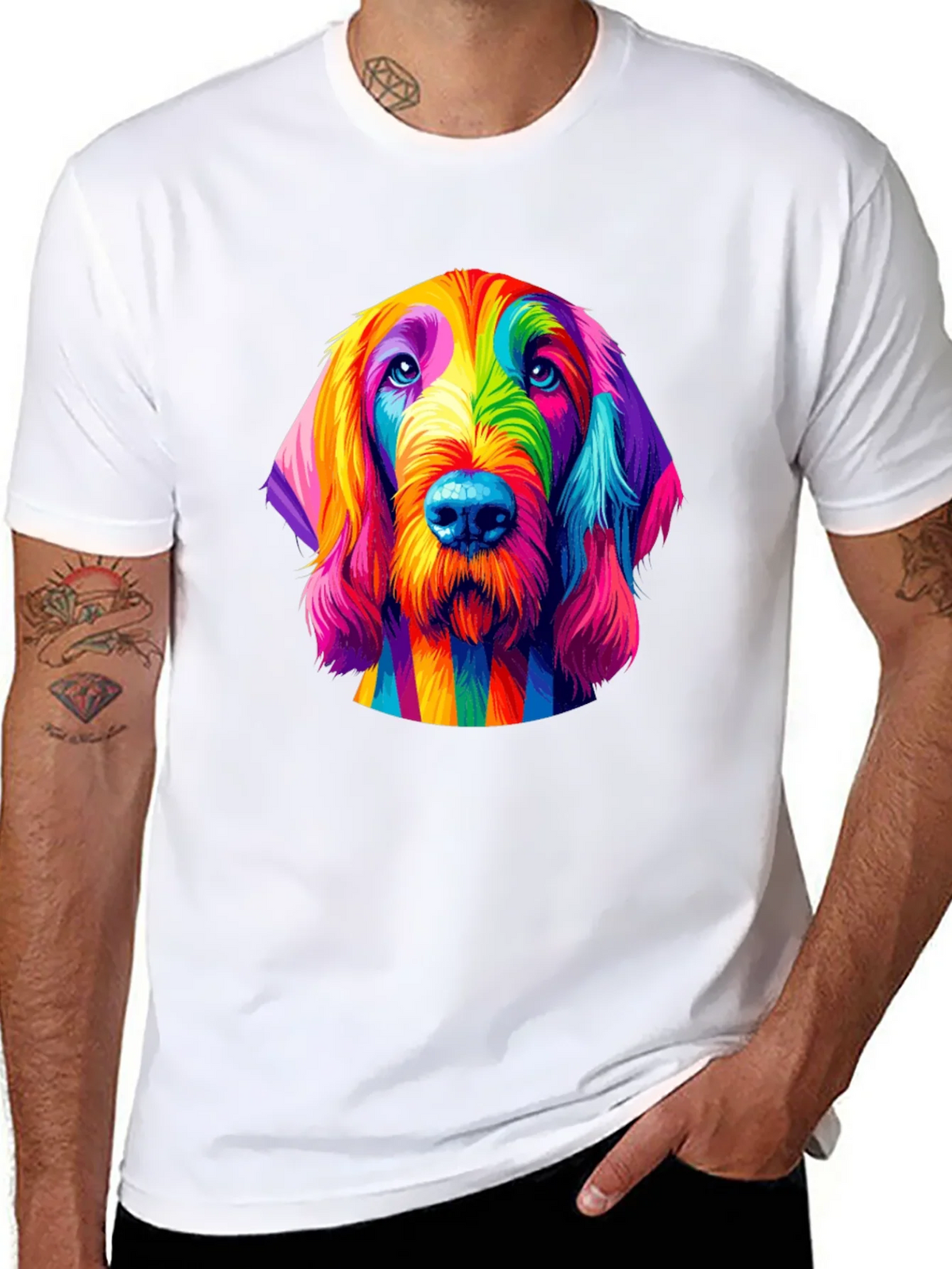 Rainbow Dog T-Shirt - Unique Colorful Graphic Tee product image 7