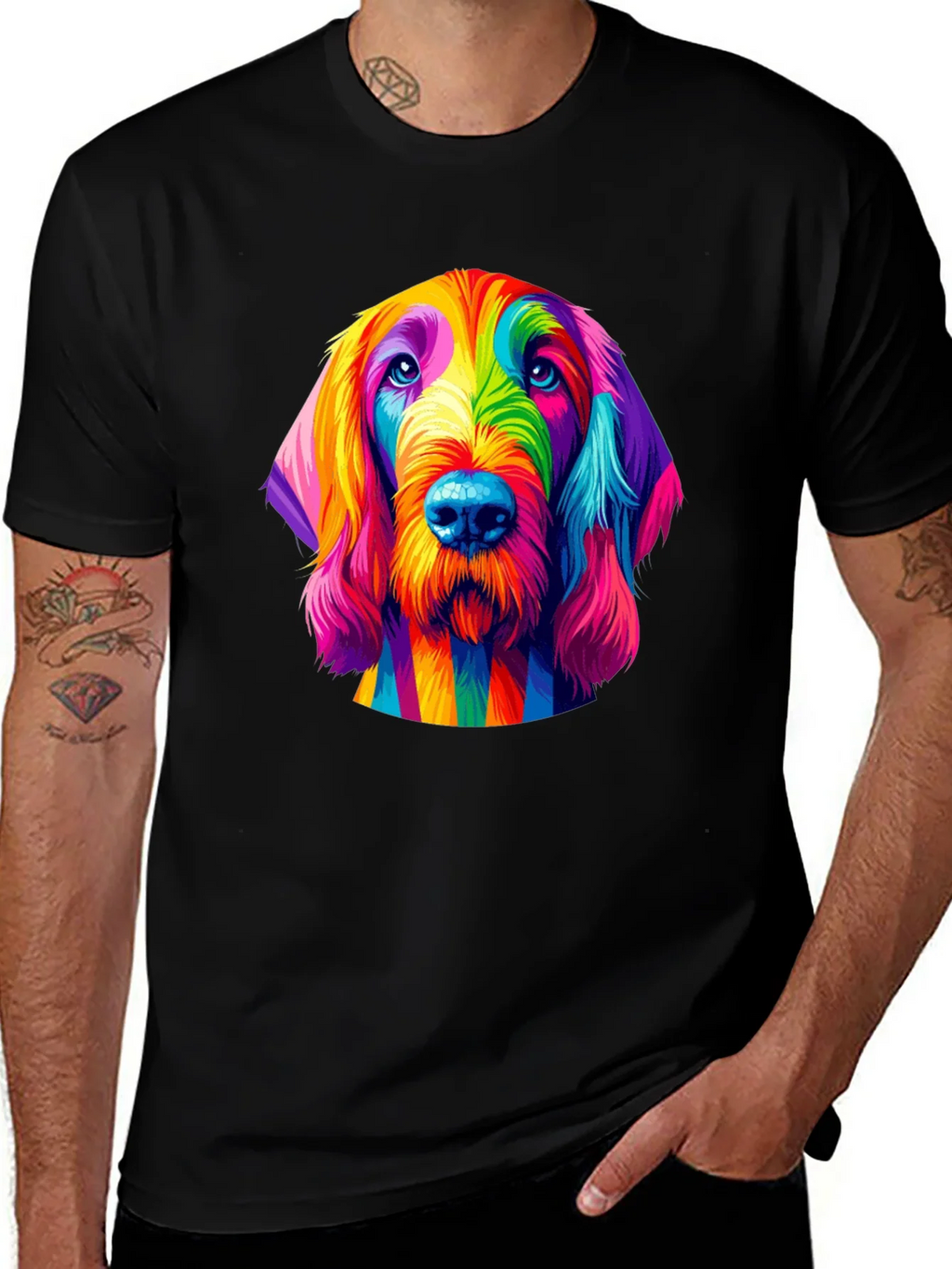 Rainbow Dog T-Shirt - Unique Colorful Graphic Tee product image 1