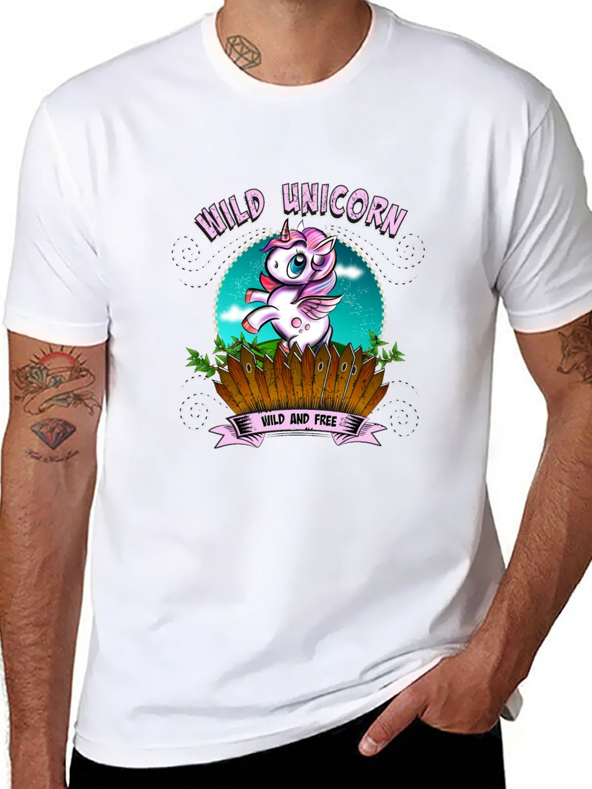Wild Unicorn Black Graphic T-Shirt product image 5