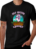 Wild Unicorn Black Graphic T-Shirt product image 1