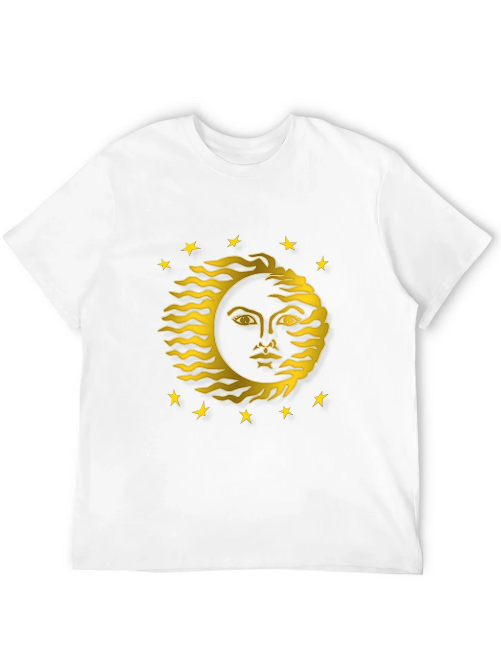 Celestial Sun Face Graphic Tee - Black Cotton T-Shirt product image 8