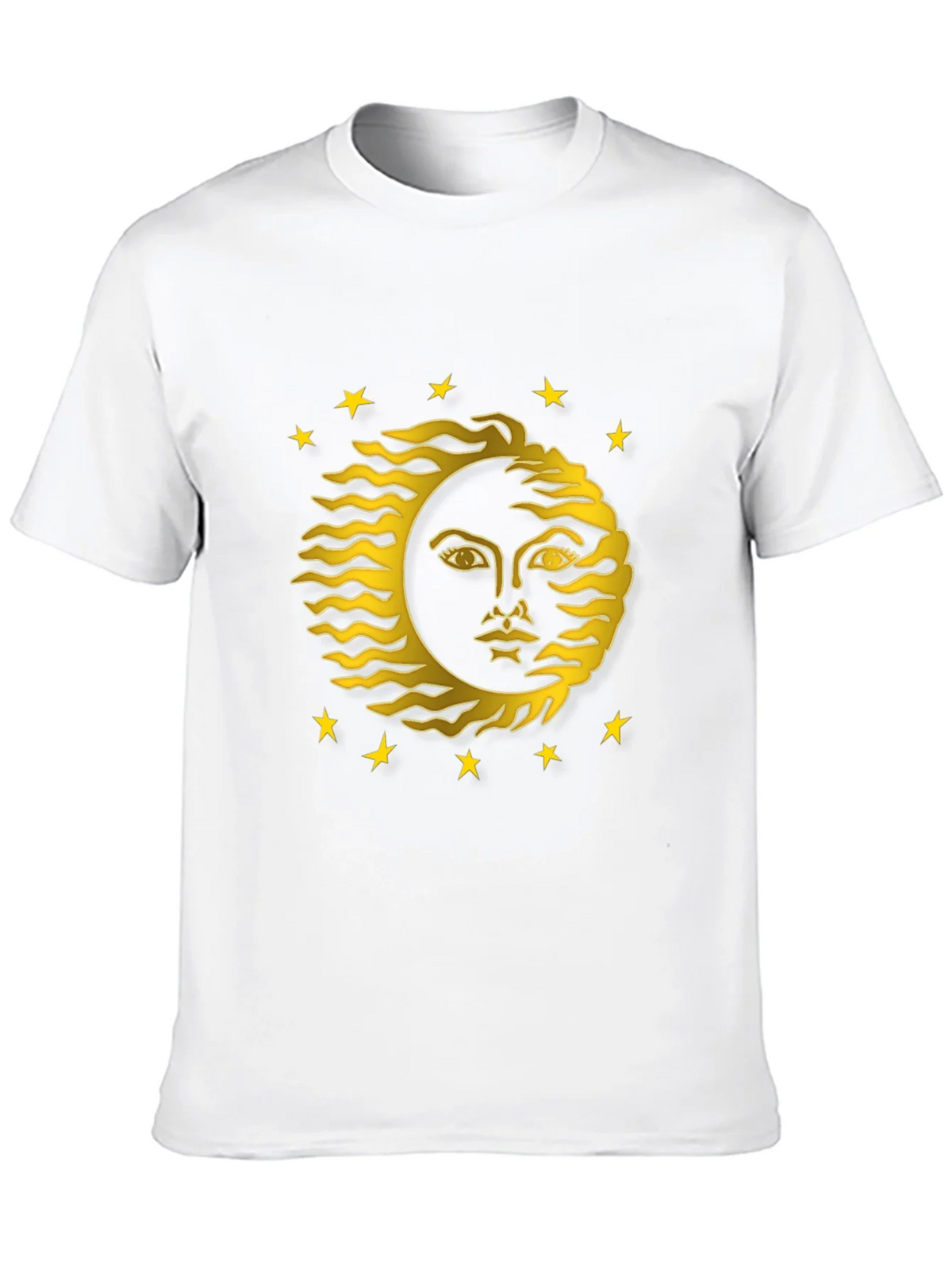 Celestial Sun Face Graphic Tee - Black Cotton T-Shirt product image 6