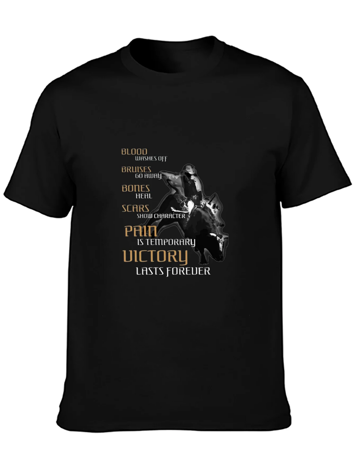 Motivational Rider Graphic T-Shirt - Pain is Temporary product image 1