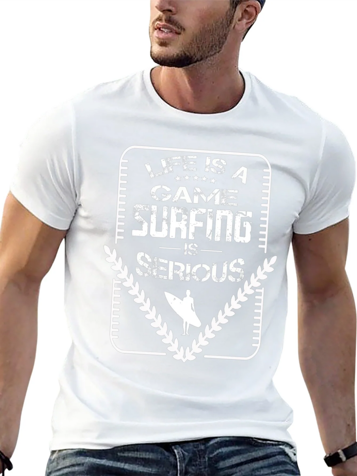 Life is a Game Surfing is Serious - Graphic T-Shirt product image 9