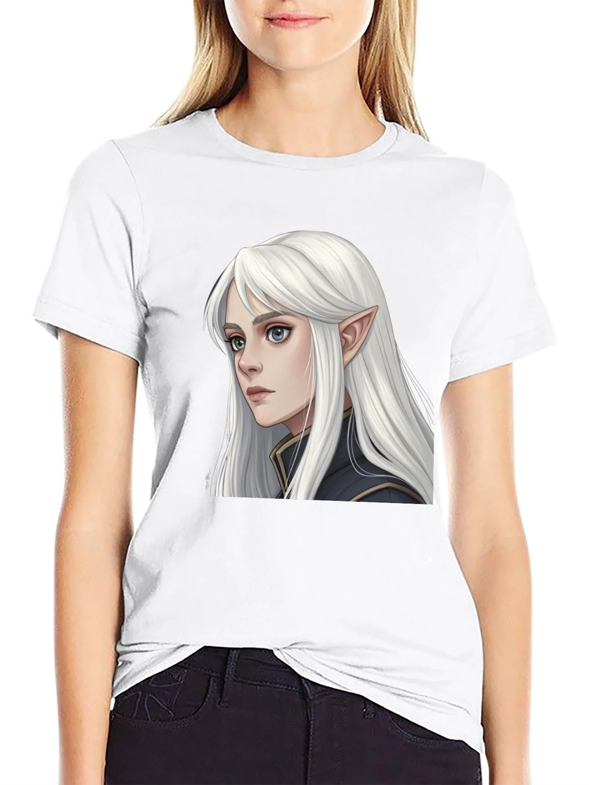 Elf Portrait Black T-Shirt product image 8