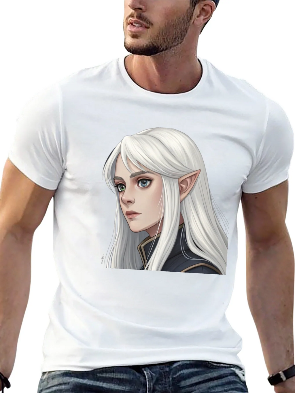 Elf Portrait Black T-Shirt product image 12