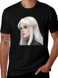 Elf Portrait Black T-Shirt product image 1