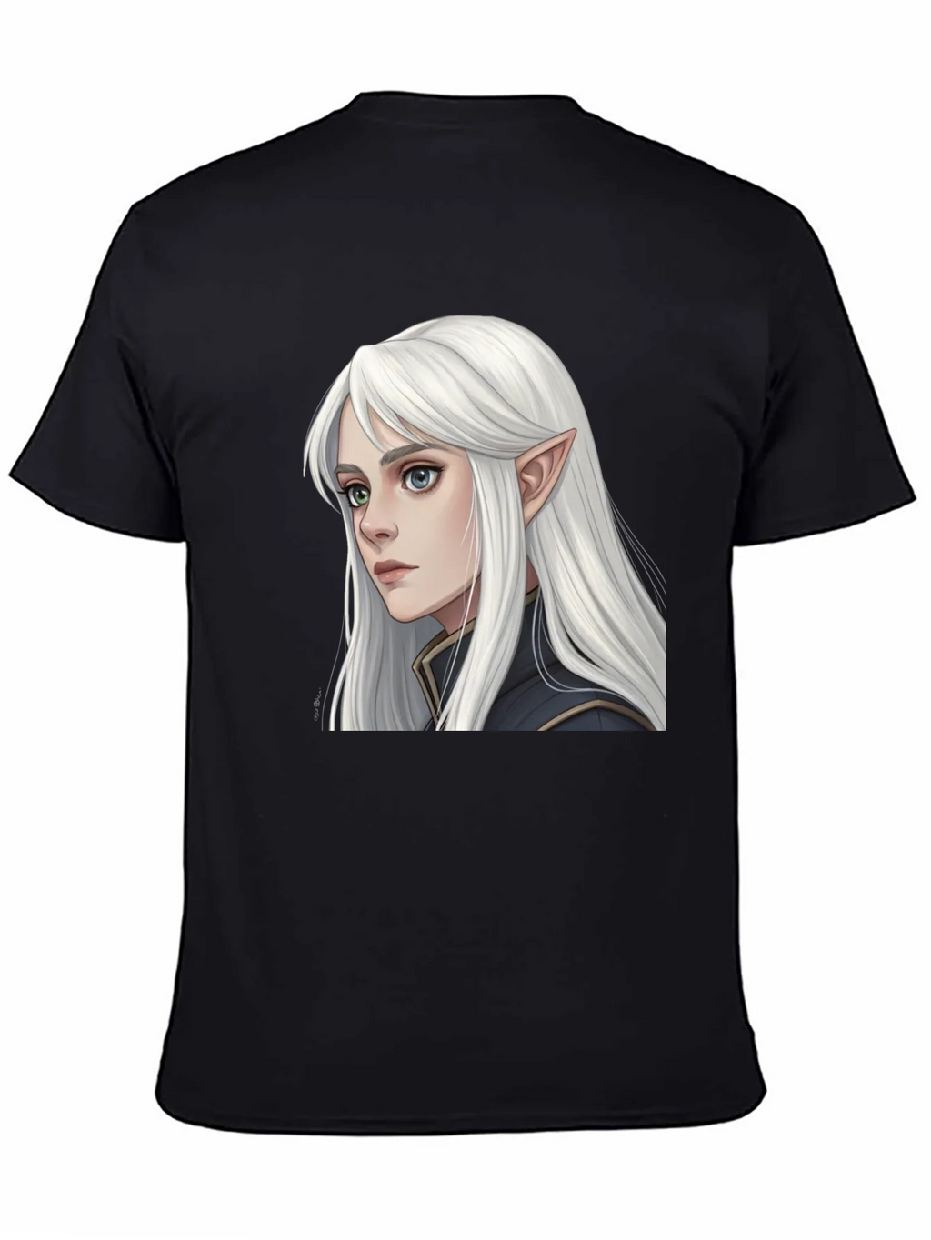 Elf Portrait Black T-Shirt product image 4