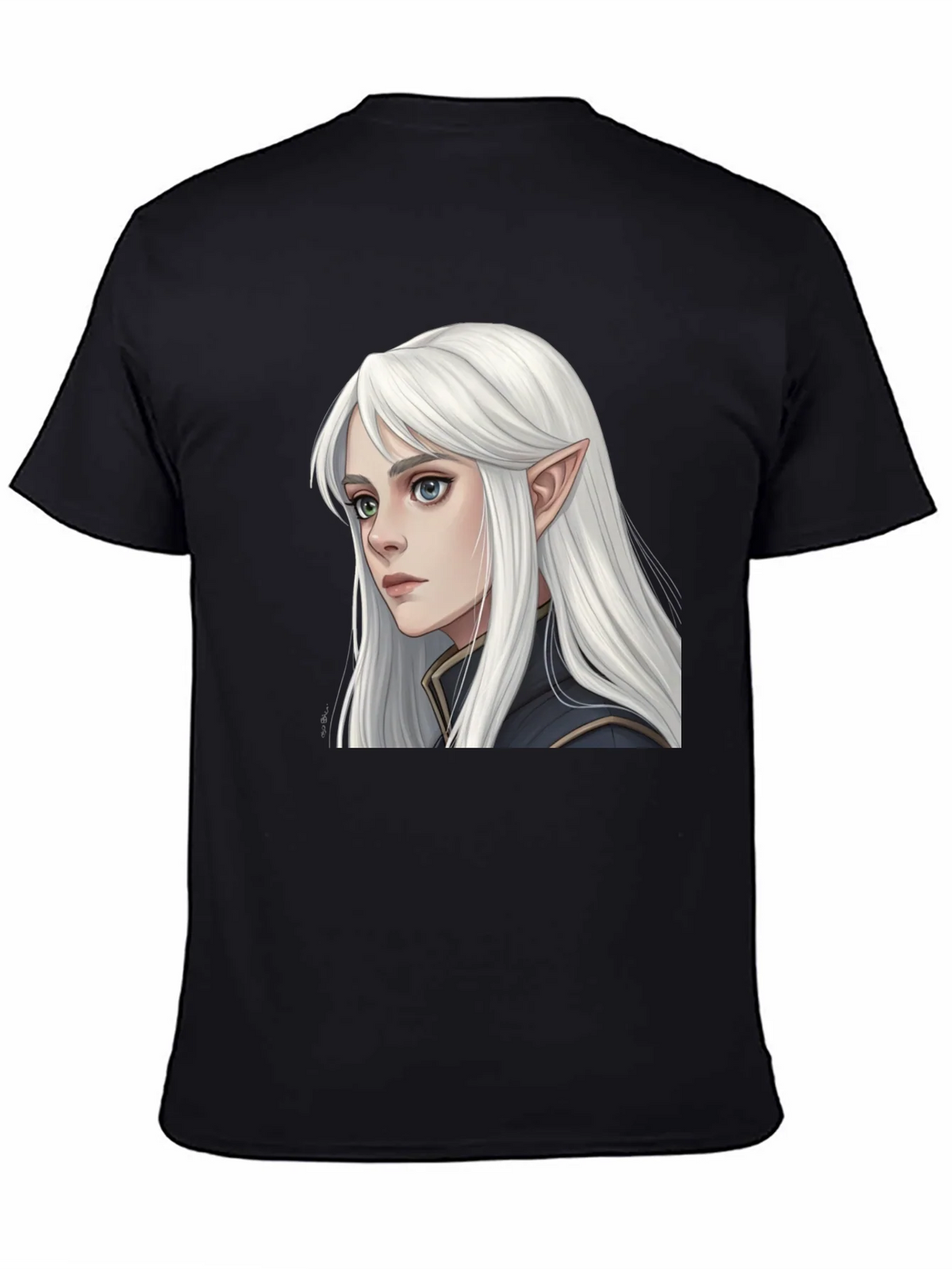 Elf Portrait Black T-Shirt product image 4
