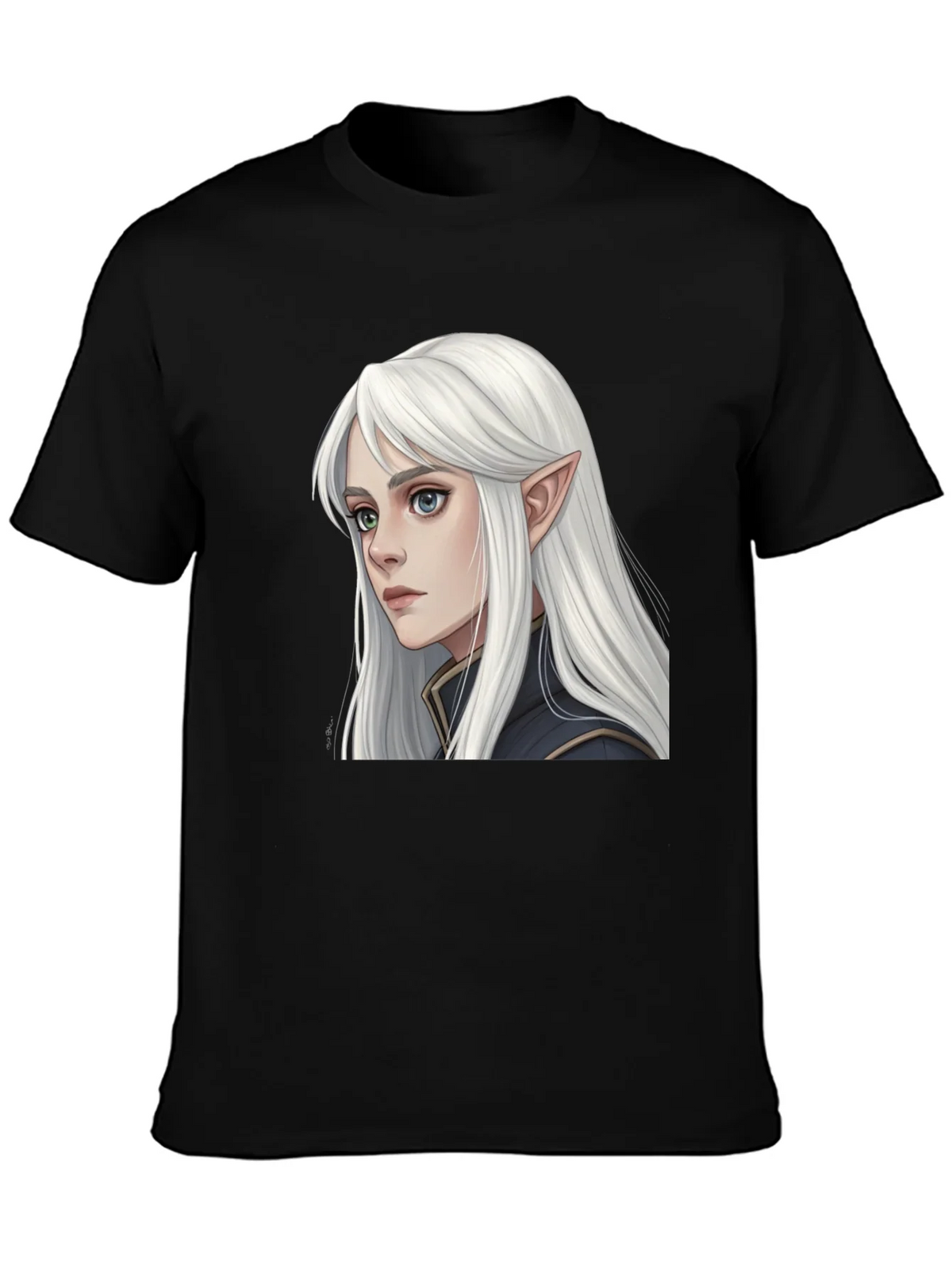 Elf Portrait Black T-Shirt product image 3