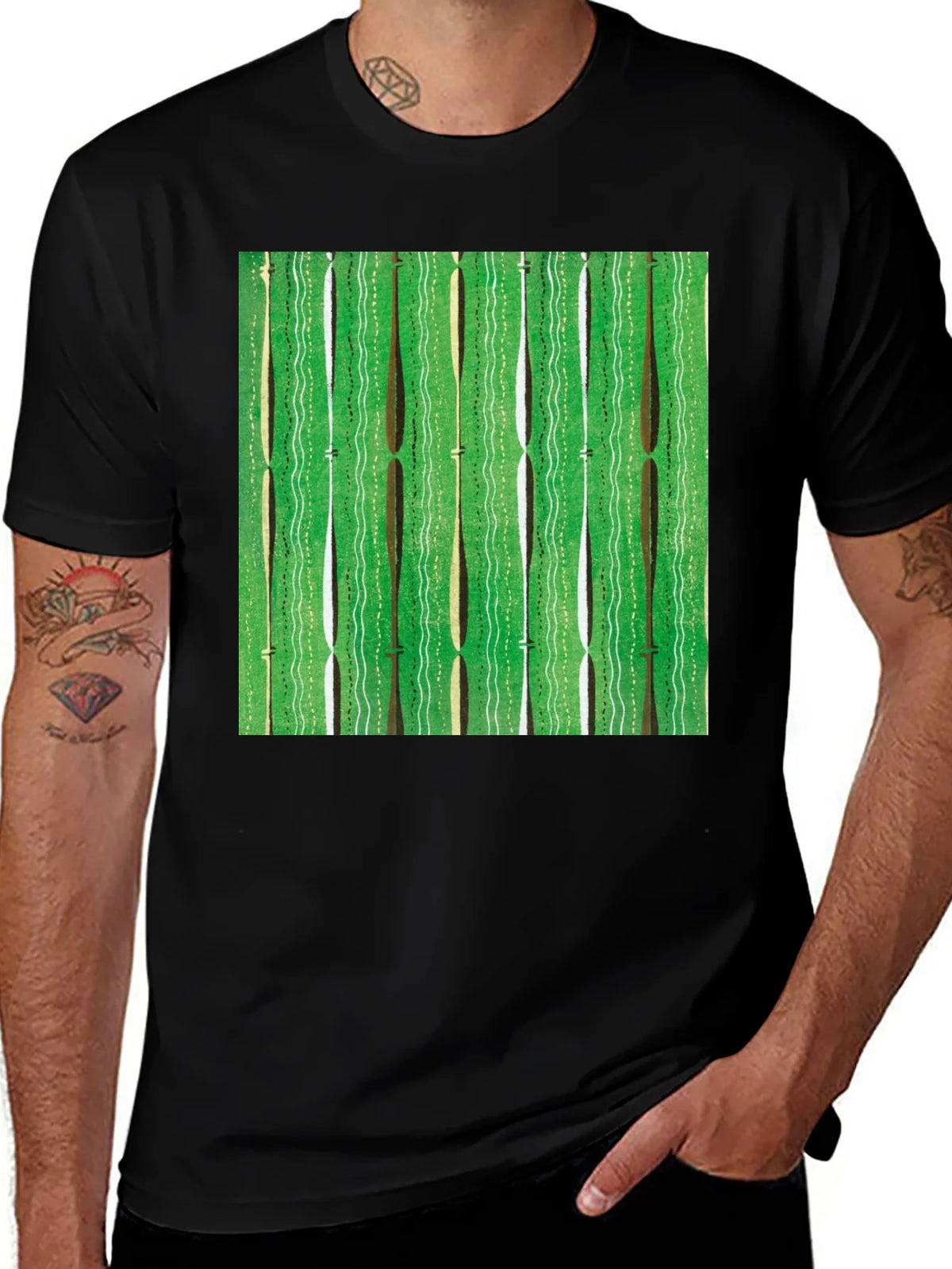 Green Retro Pattern Graphic Tee product image 1