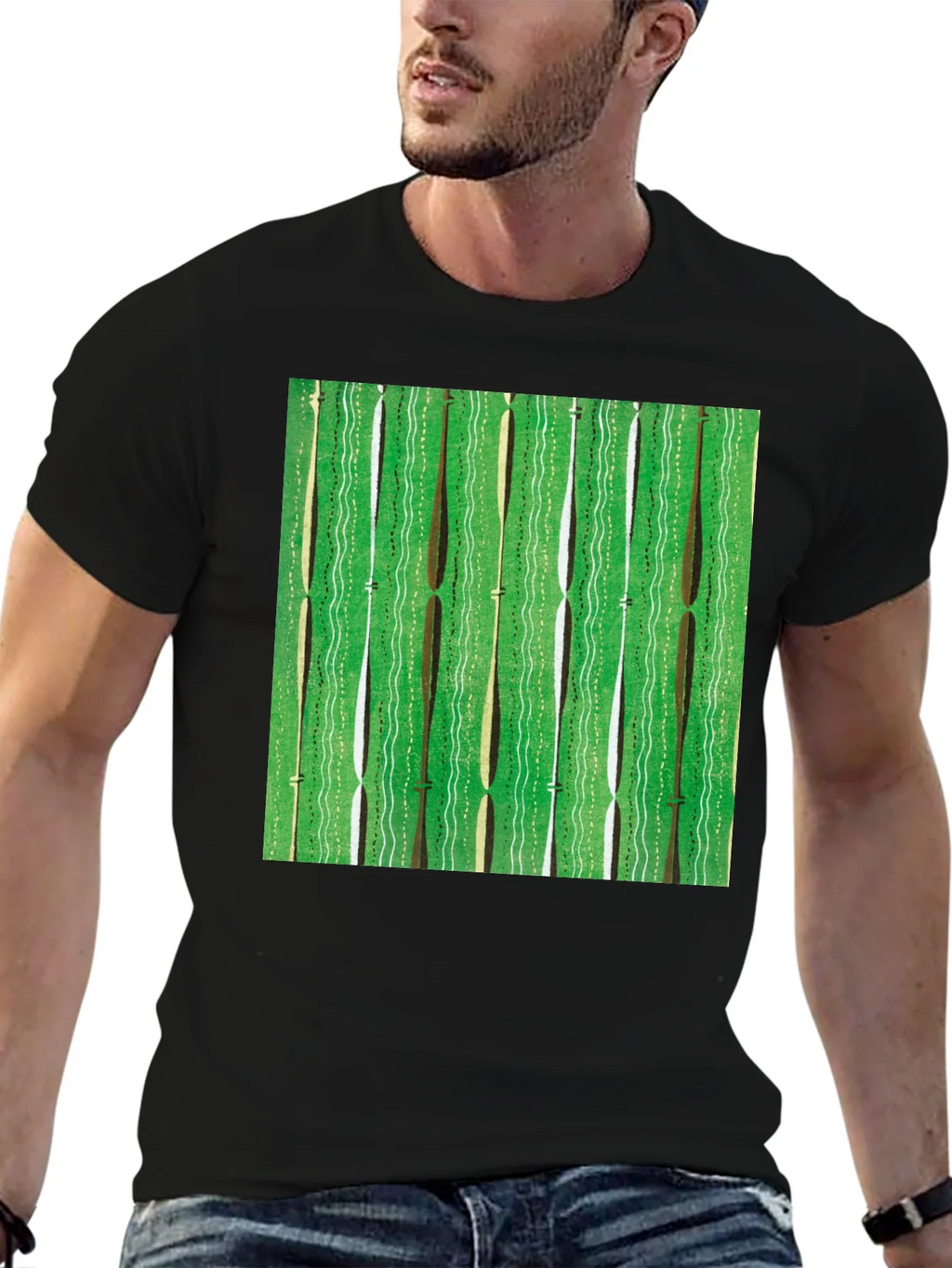 Green Retro Pattern Graphic Tee product image 5
