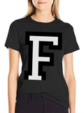 Pixel Letter F Graphic Tee - Retro Gaming Style product image 1