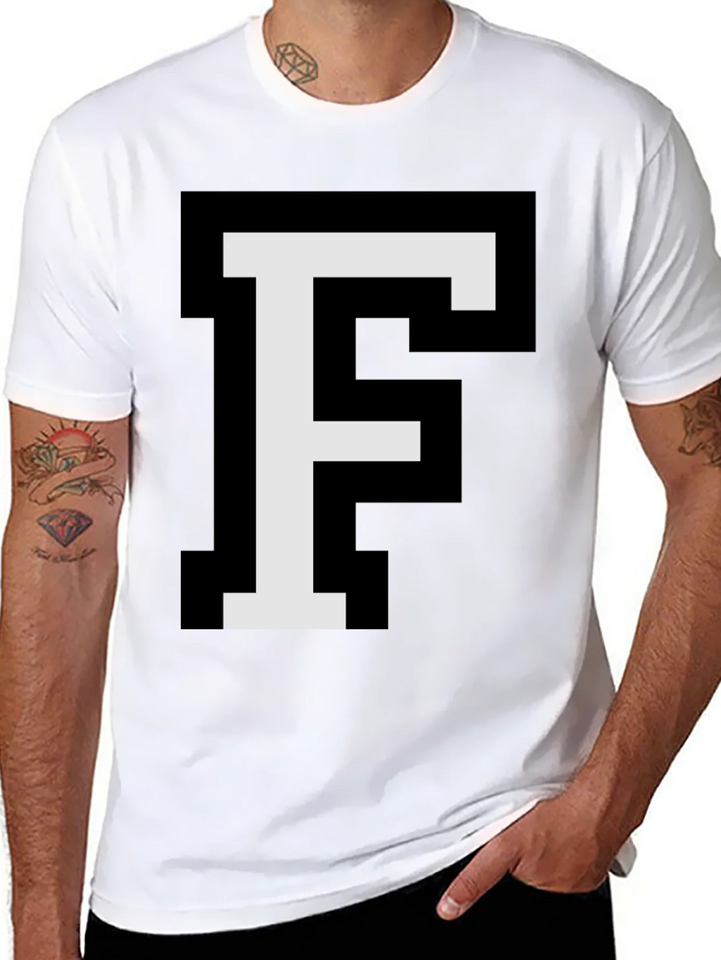 Pixel Letter F Graphic Tee - Retro Gaming Style product image 5
