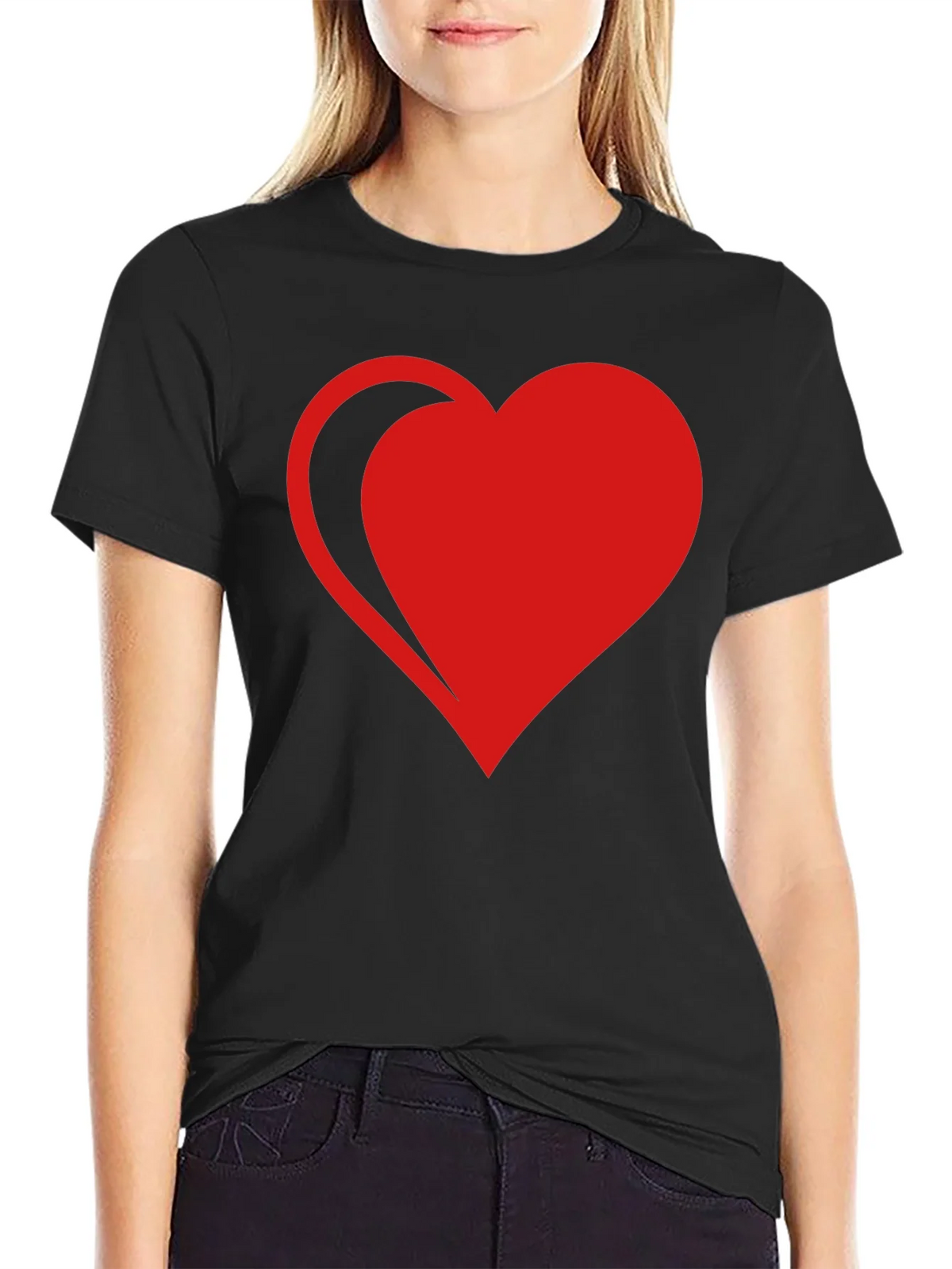 Red Heart Graphic Black T-Shirt product image 2