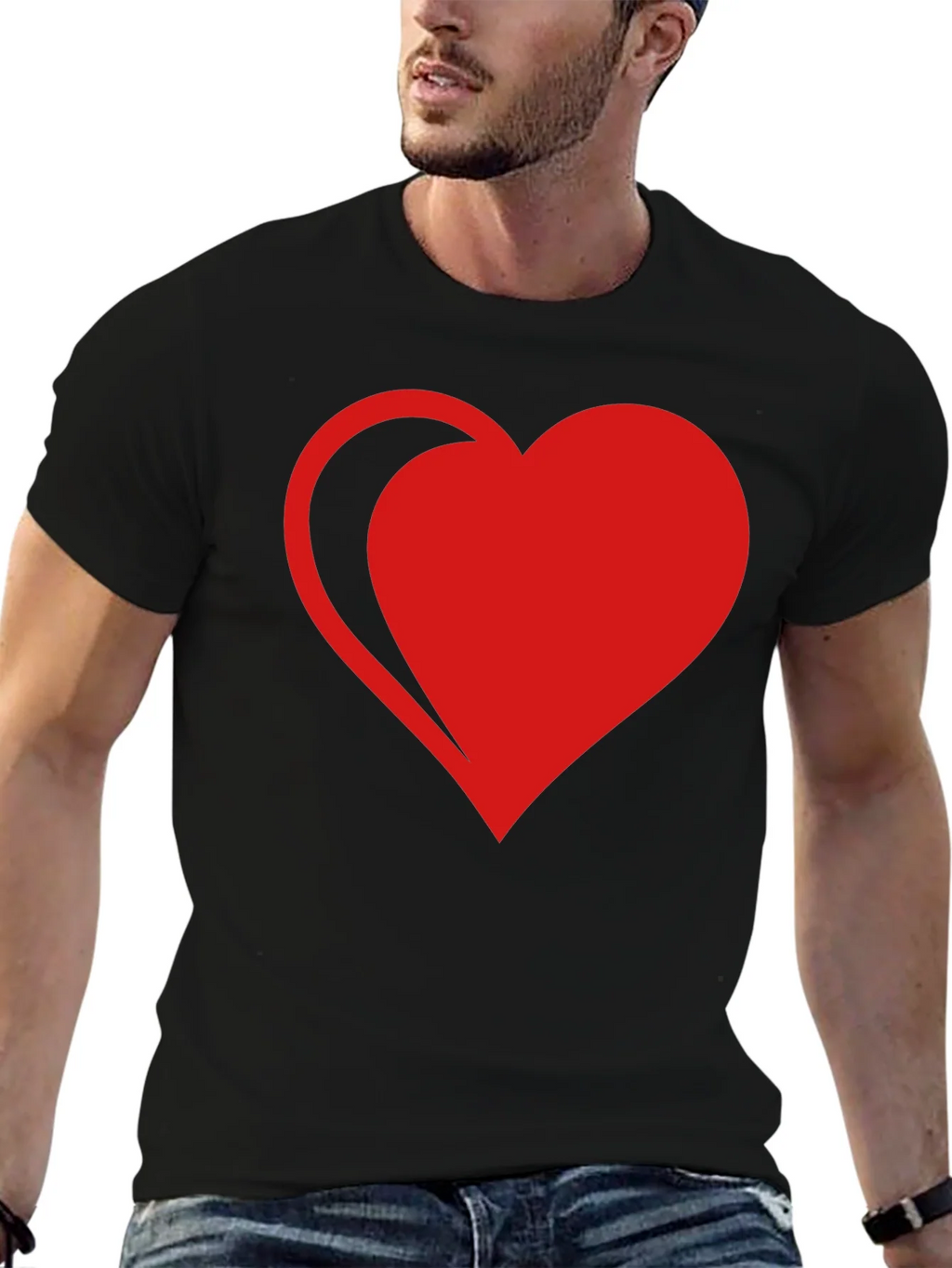 Red Heart Graphic Black T-Shirt product image 6