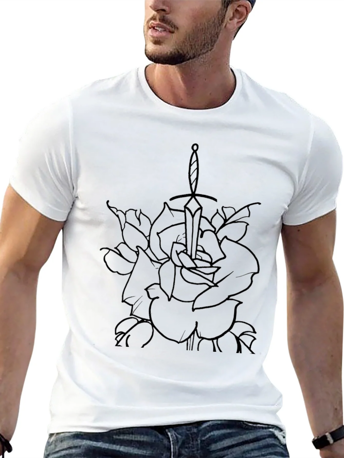 Black Rose and Sword Graphic Tee - Edgy Style product image 12