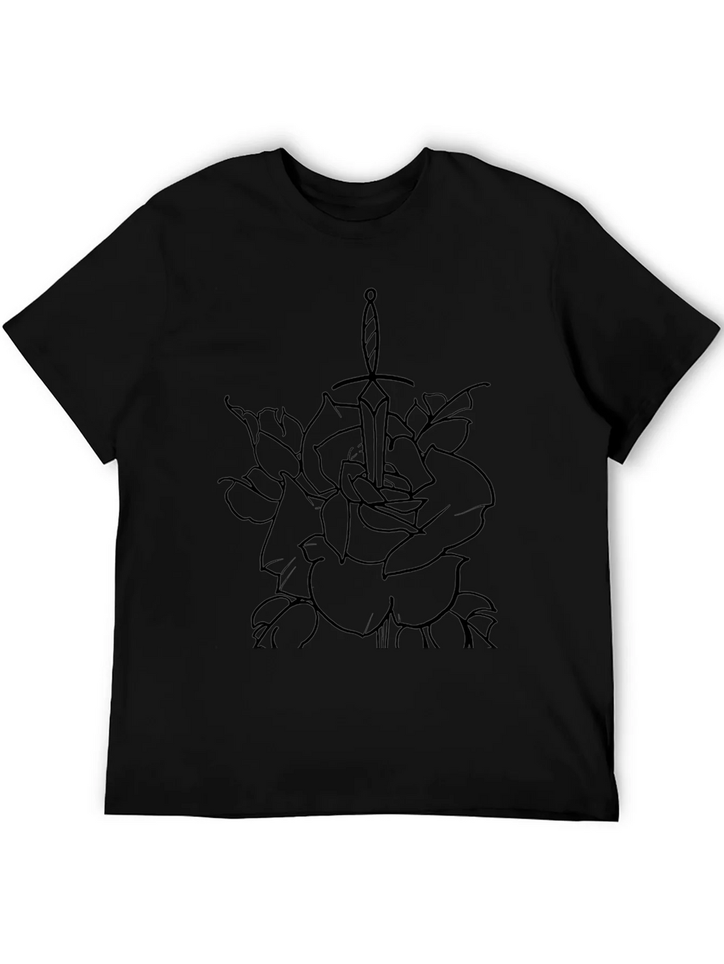 Black Rose and Sword Graphic Tee - Edgy Style product image 5
