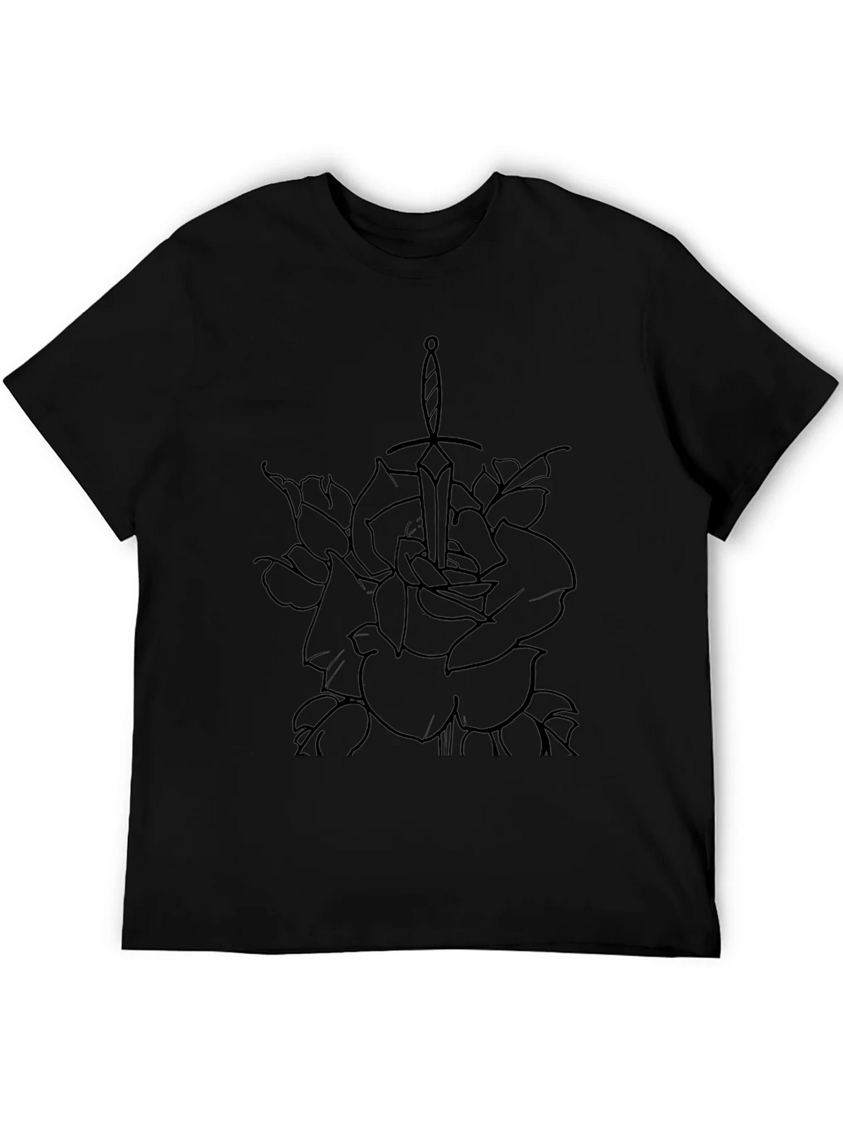 Black Rose and Sword Graphic Tee - Edgy Style product image 5
