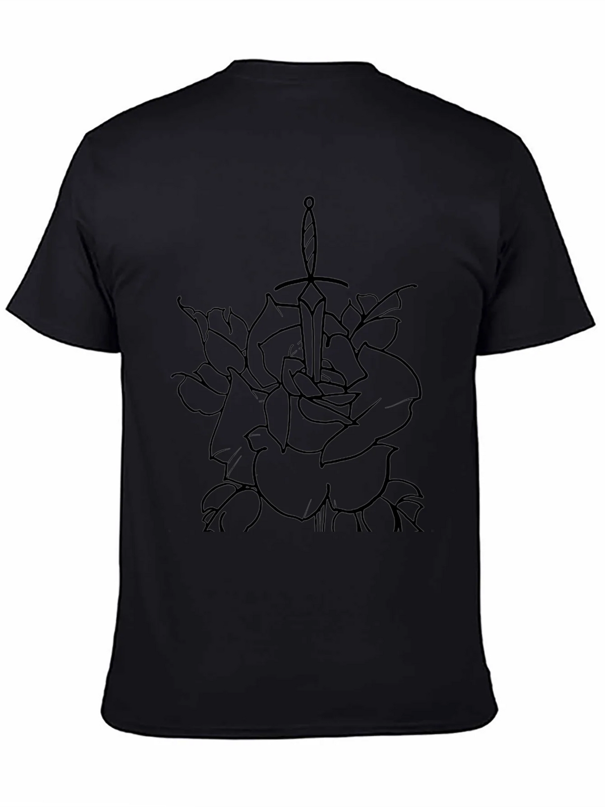 Black Rose and Sword Graphic Tee - Edgy Style product image 4
