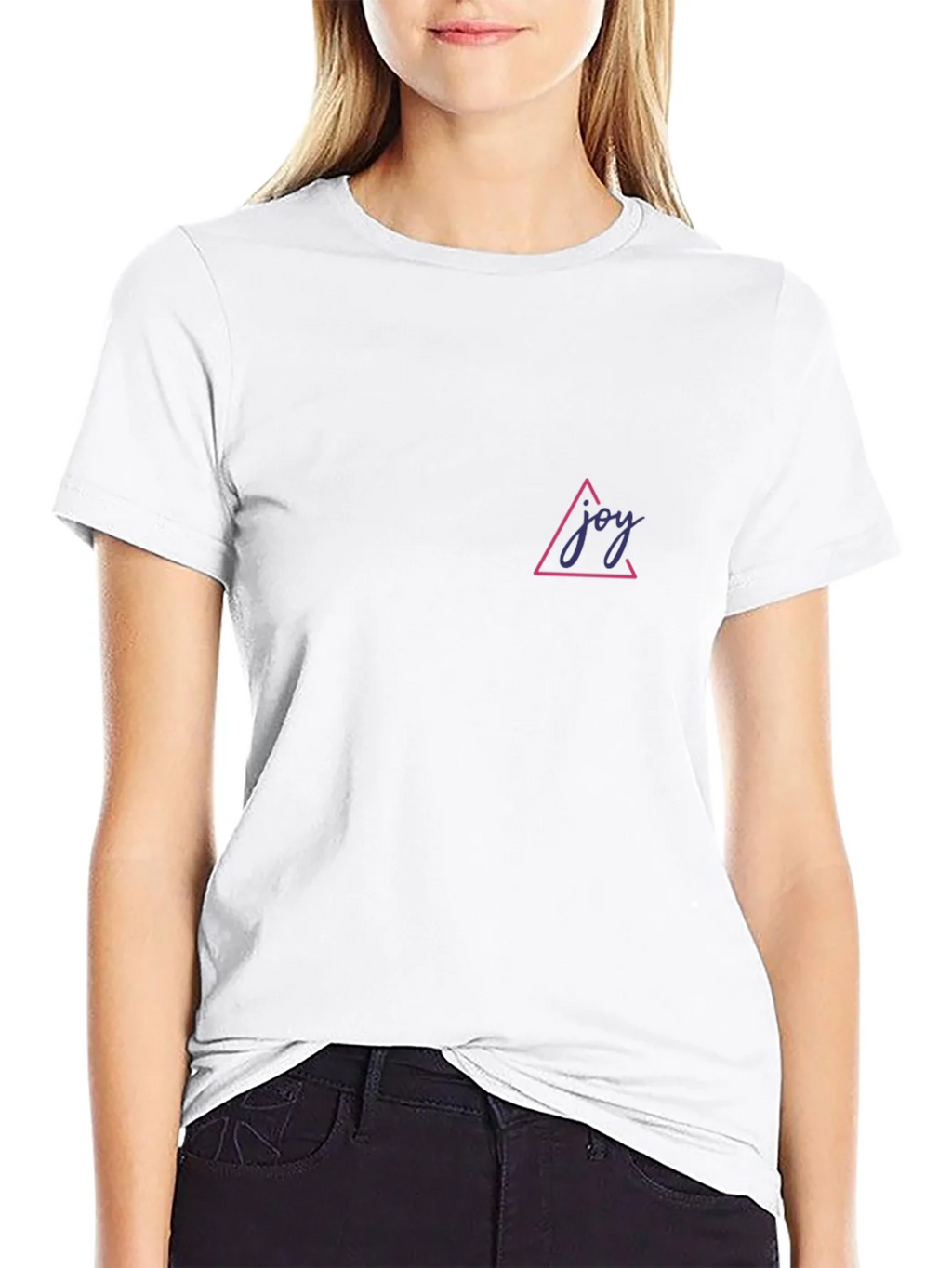 Joy Triangle Graphic Tee - Black Casual T-Shirt product image 6